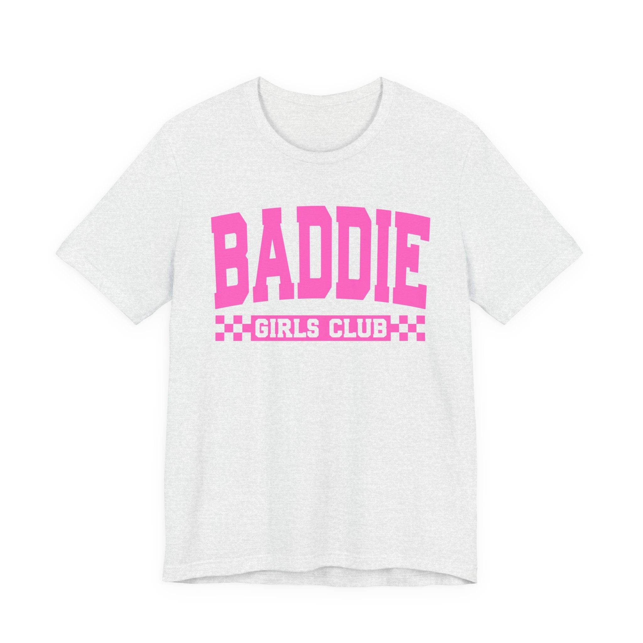 Baddie Girls Club — Pink Varsity Statement T-Shirt