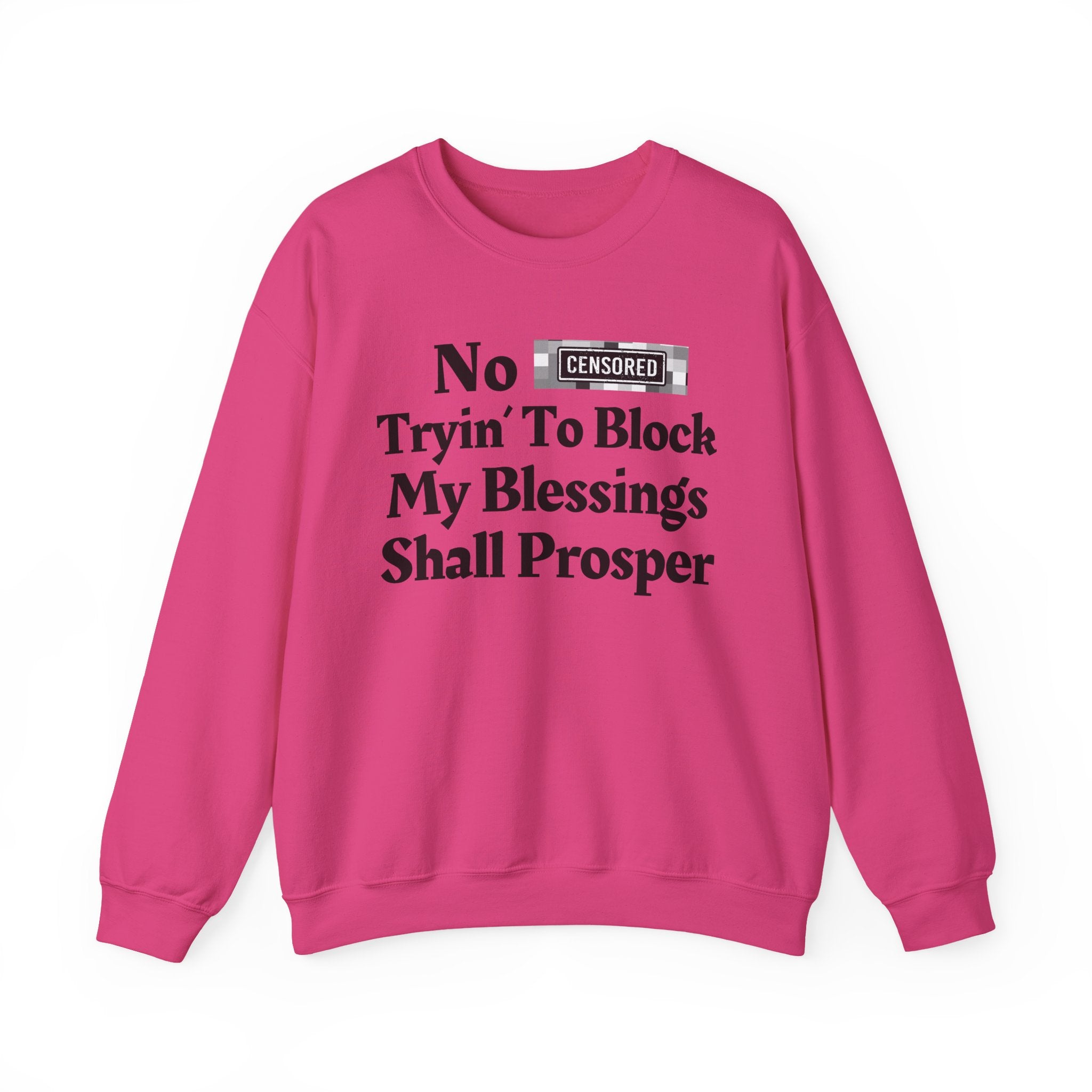 No Bitch Tryin' To Block My Blessings Shall Prosper — Bold Christian Statement Sweatshirt