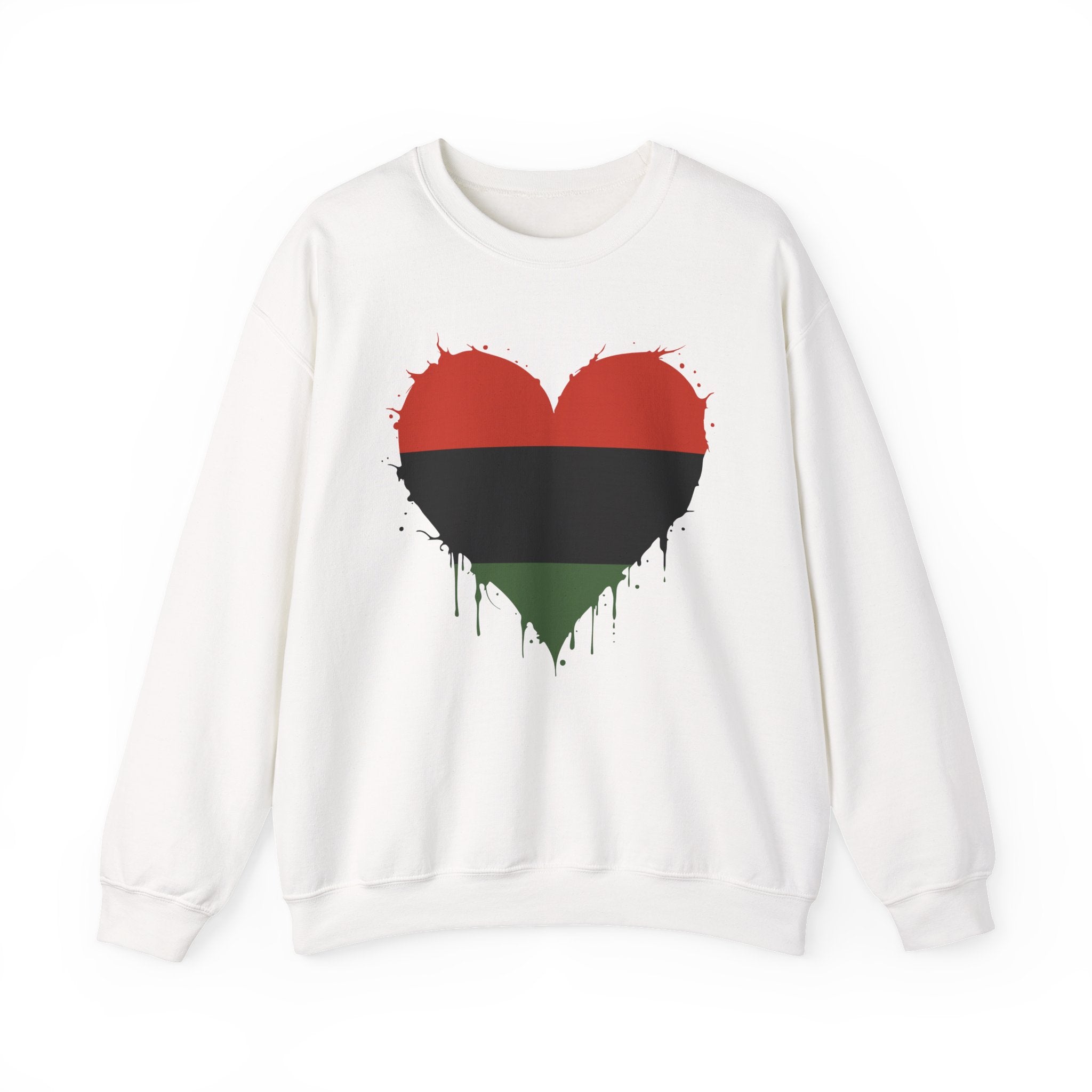 African African Red Black Green Heritage Colors Heart - Sweatshirt