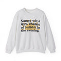 Sunny wit a 95% chance of bullshit in the evening -  Funny Weather Forecast Sweatshirt