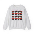 Pan-African Flag Red Black Green Heart Grid Graphic Sweatshirt