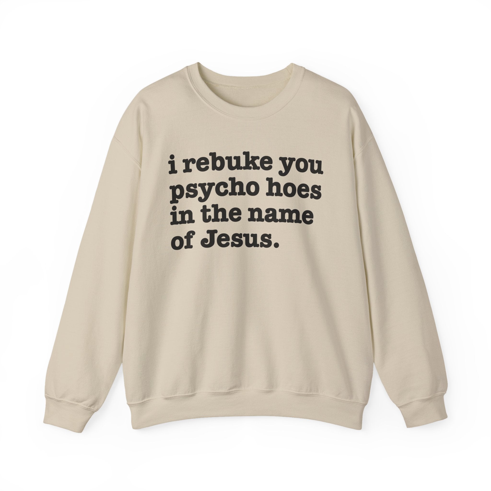 I Rebuke You Psycho Hoes in the Name of Jesus — Christian Humor Sweatshirt