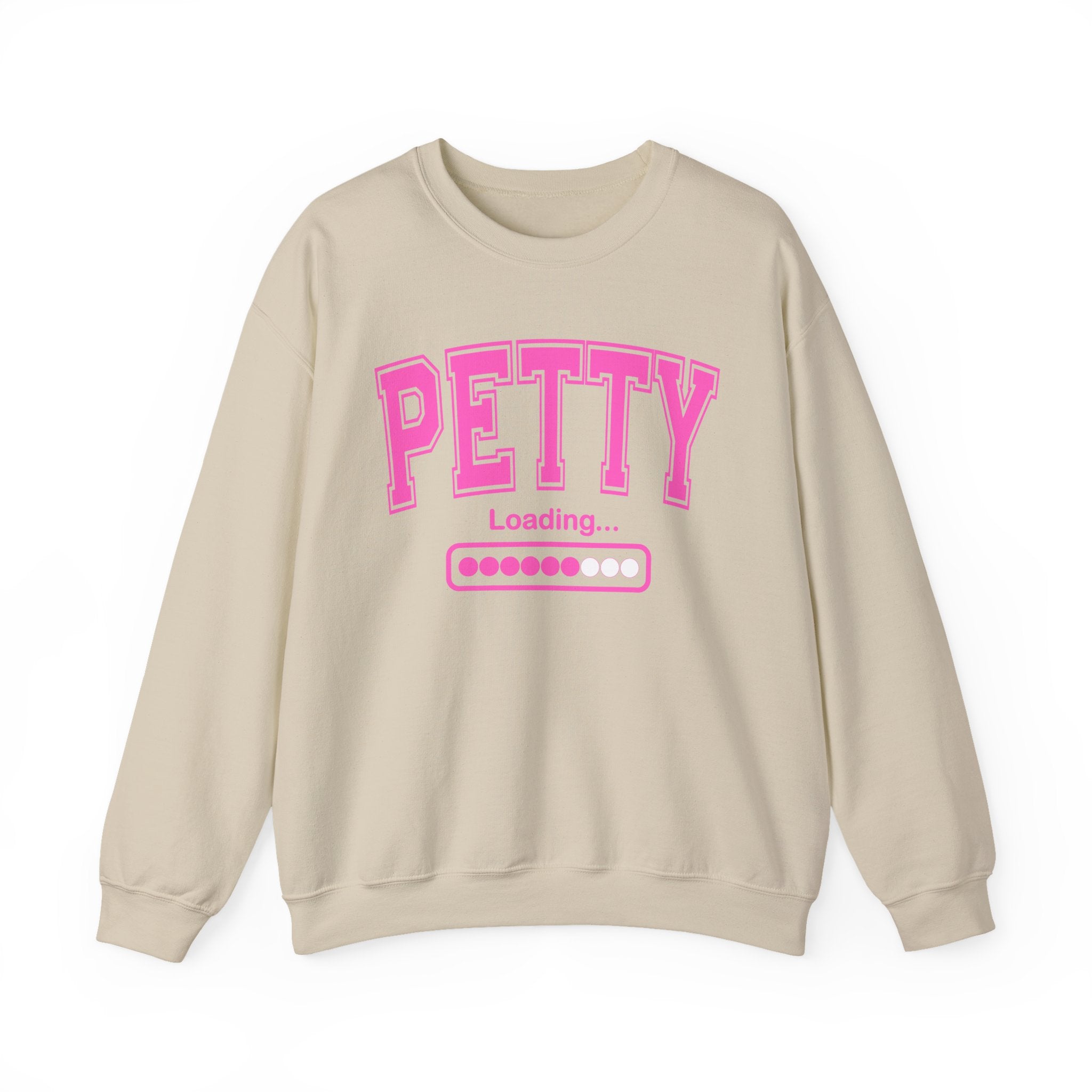 Petty Loading — Pink Varsity Crewneck Sweatshirt