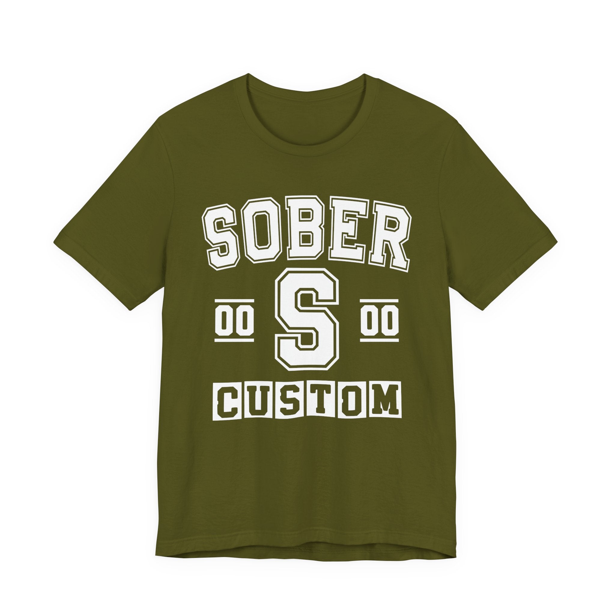 Custom Sober Varsity T-Shirt — Customize Birthday Day/Month/Year — Customize Season/nation/Society