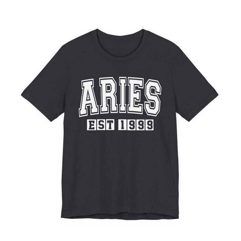Aries EST (YEAR) Personalization — Zodiac Birthday T-Shirt