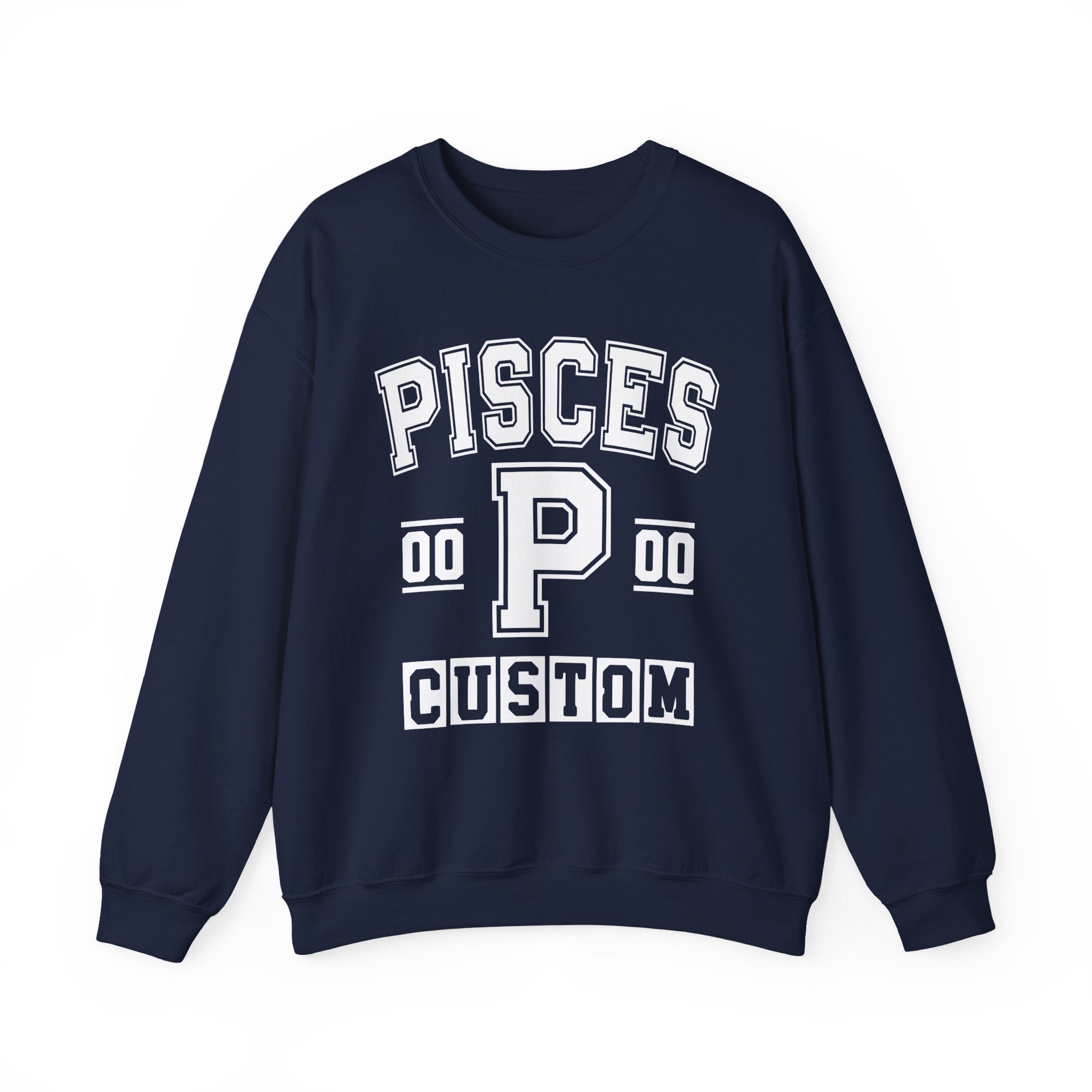 Custom Pisces Varsity Sweatshirt - Customize Birthday Day/Month/Year - Customize Gemini Season/Nation