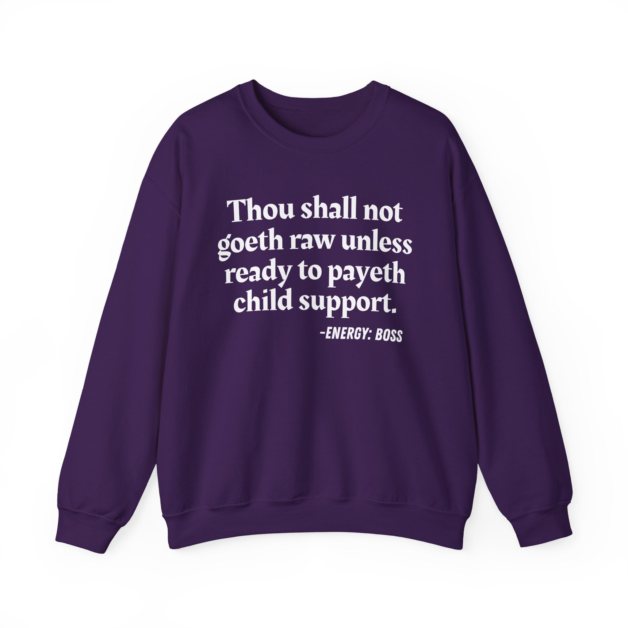 Thou Shall Not Goeth Raw Unless Ready To Payeth Child Support —  Sweatshirt