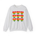 African American Heritage Flag Heart Grid Sweatshirt — Pan-African Pride Crewneck