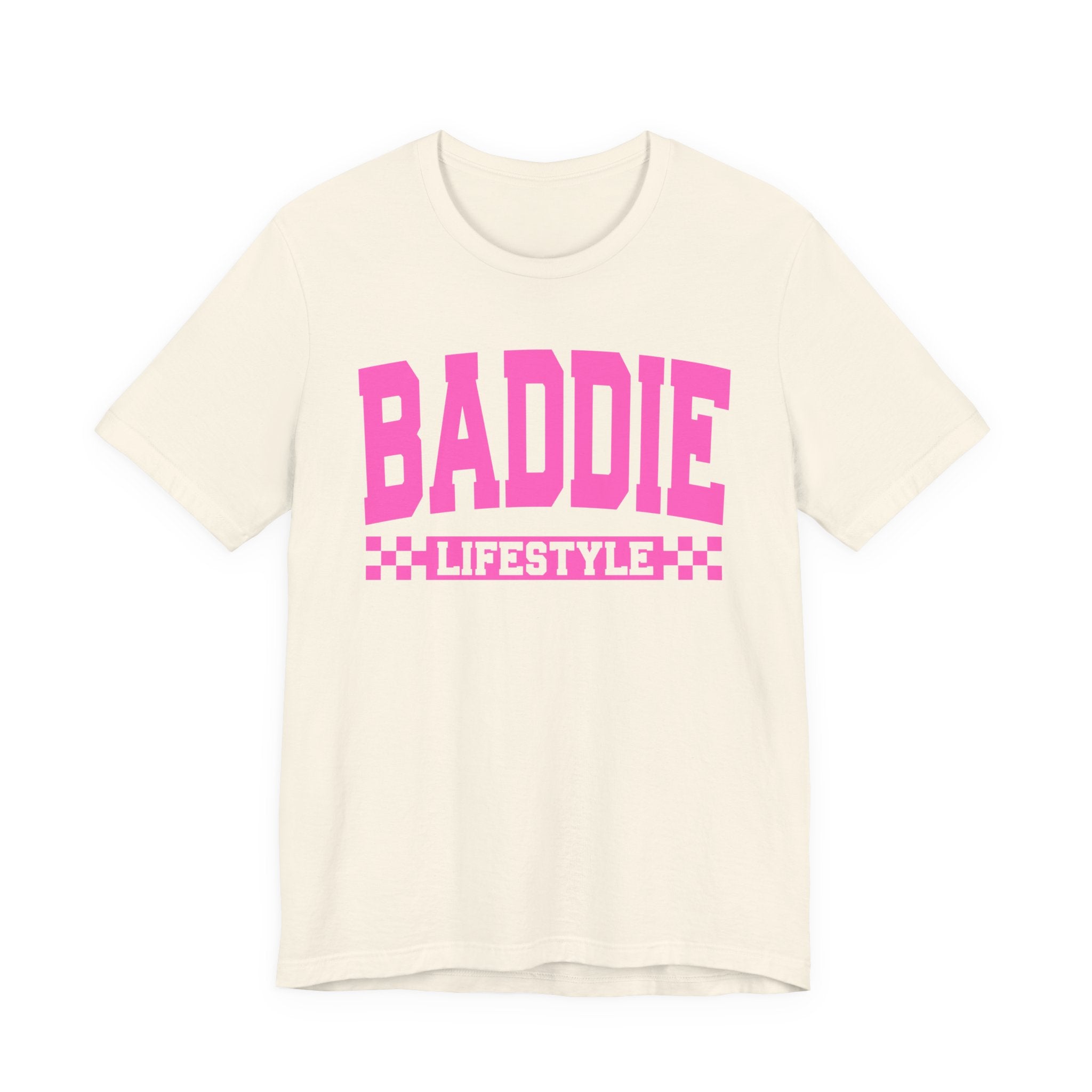 Baddie Lifestyle — Pink Varsity Statement T-Shirt