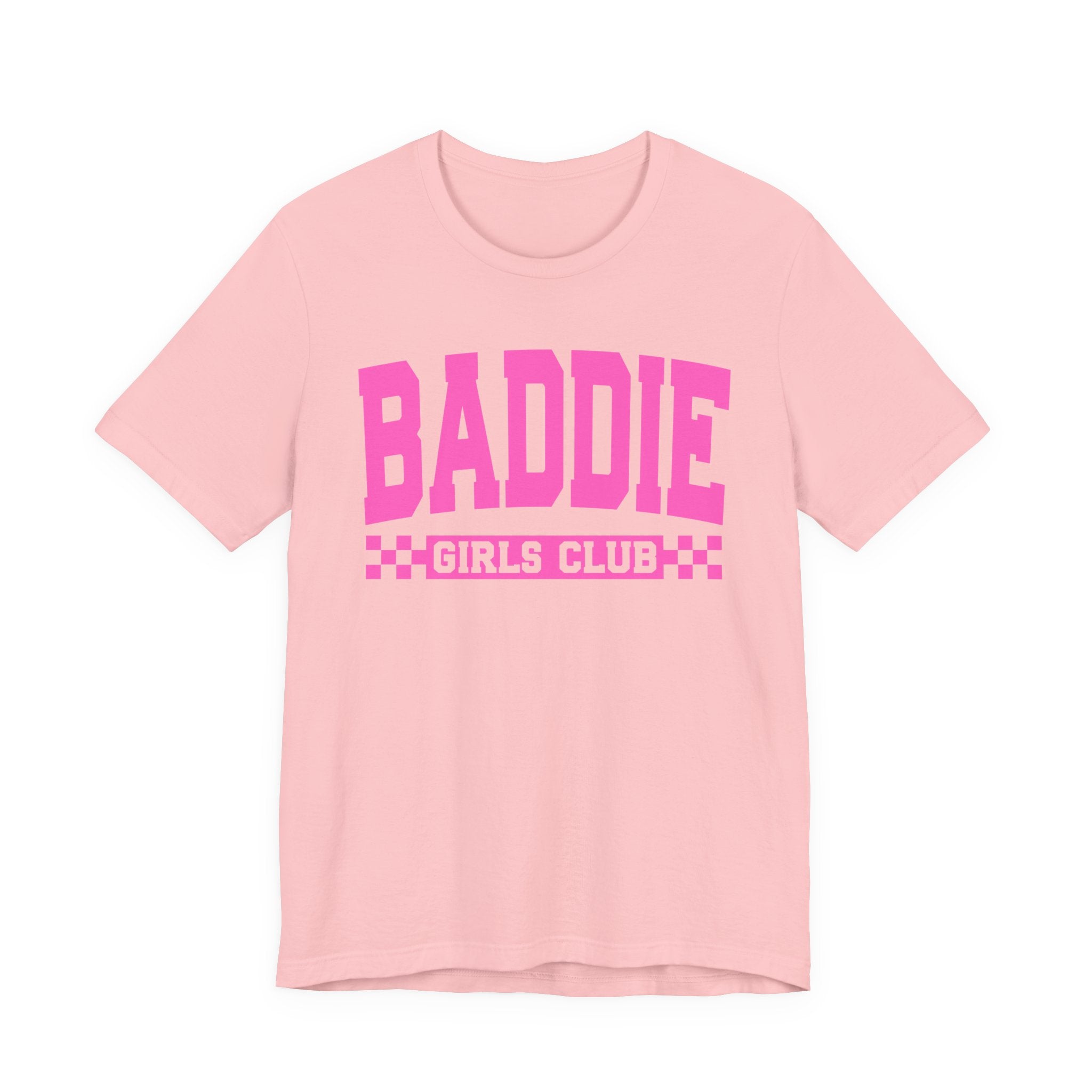 Baddie Girls Club — Pink Varsity Statement T-Shirt