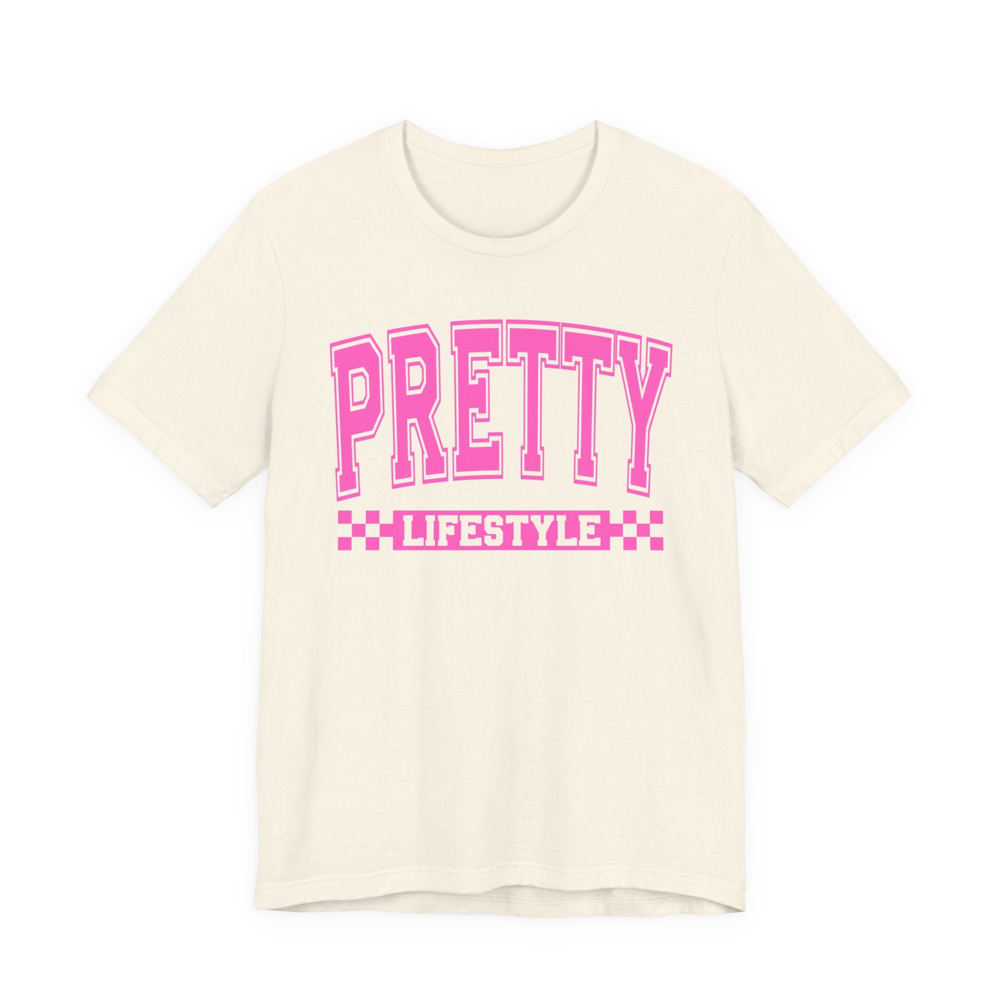 Pretty Lifestyle - Pink Varsity Statement T-Shirt