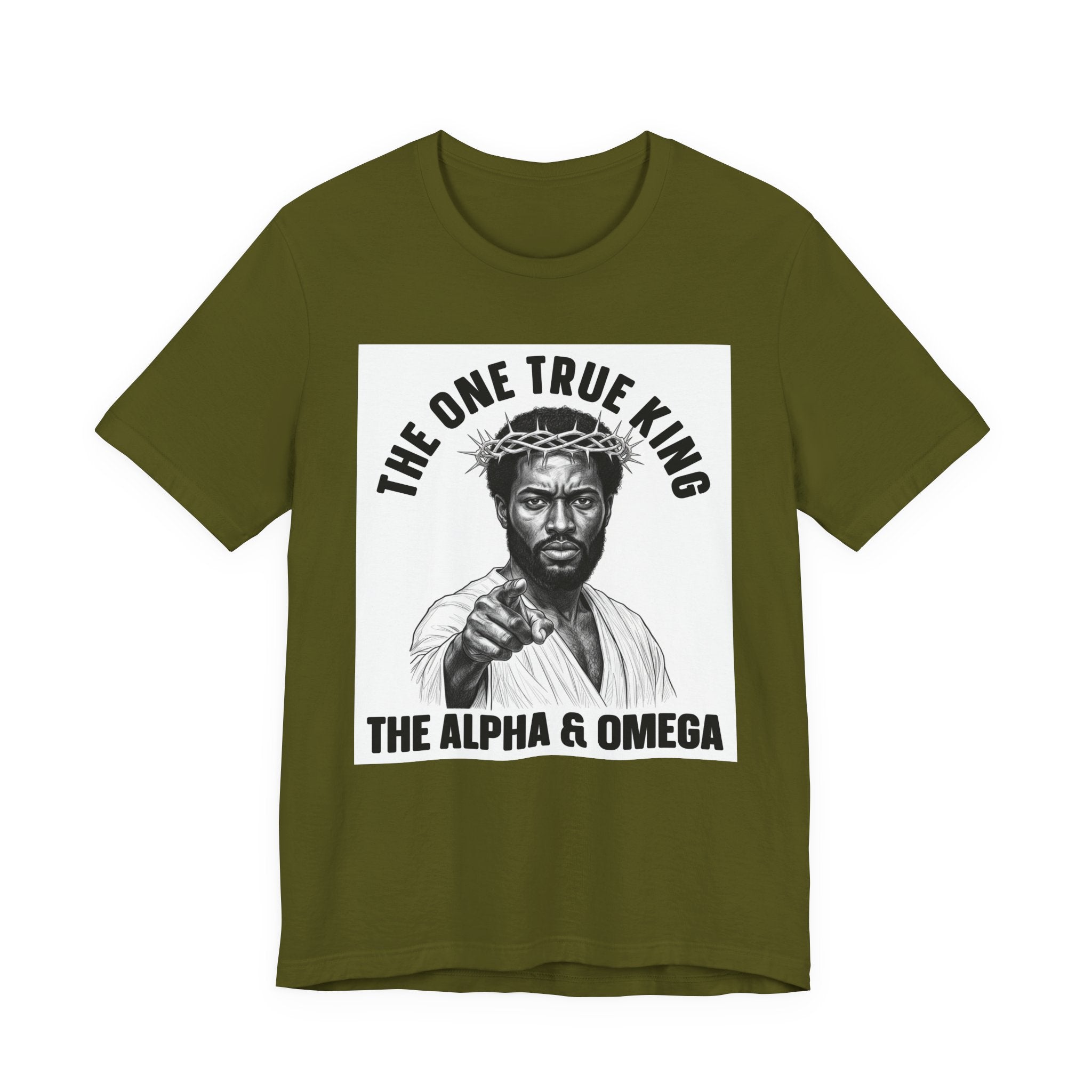 The One True King The Alpha & Omega (Black Jesus)  T-Shirt