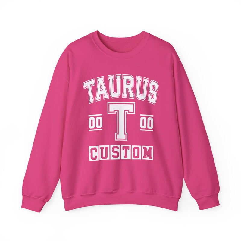 Custom Taurus Varsity Sweatshirt — Customize Birthday Day/Month/Year — Customize Gemini Season/Nation