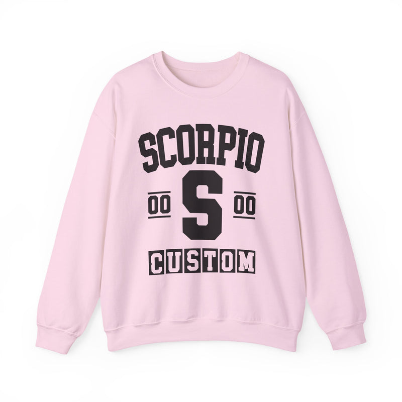 Custom Scorpio Varsity Sweatshirt — Customize Birthday Day/Month/Year — Customize Gemini Season/Nation