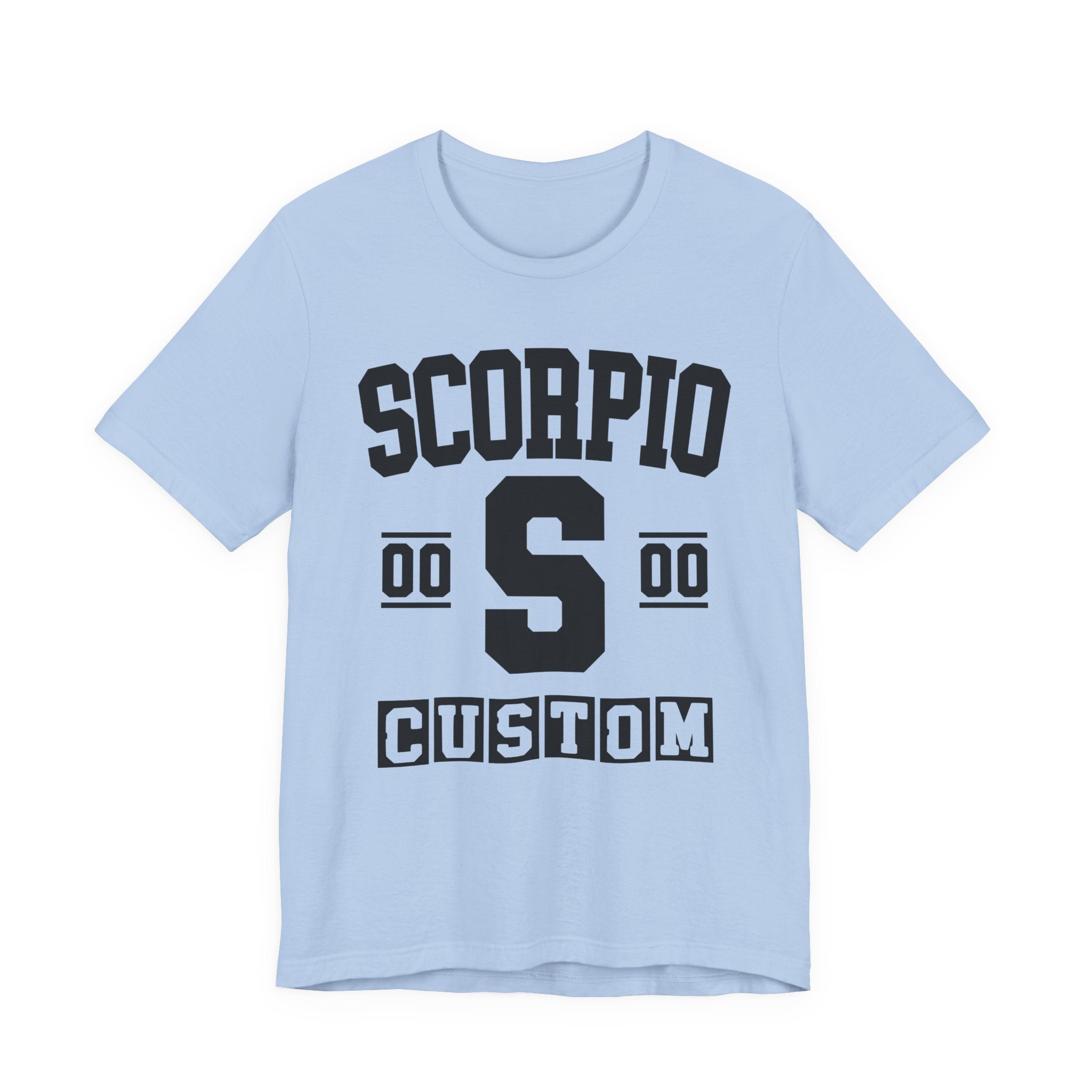 Custom Scorpio Varsity Tee Shirt — Customize Birthday Day/Month/Year - Customize Season/nation/Society