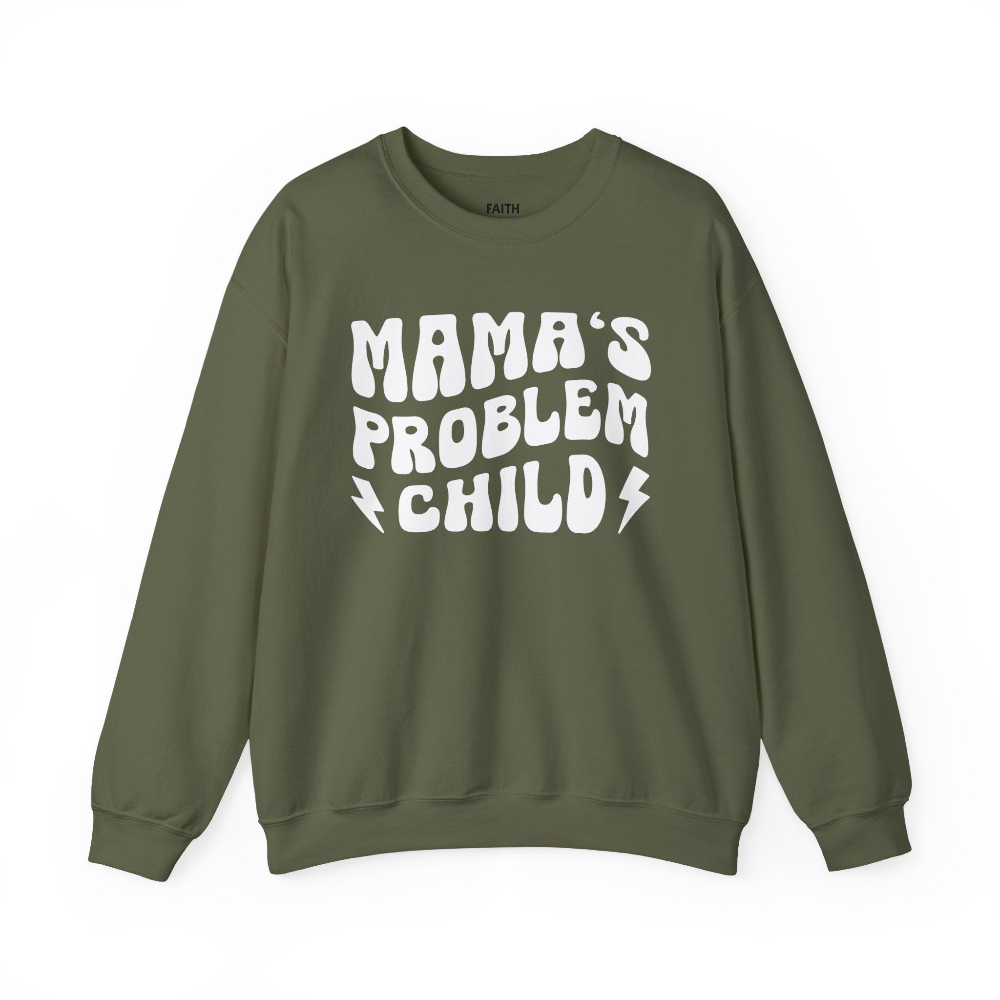 Mama's Problem Child Sweatshirt (wavy solid print)