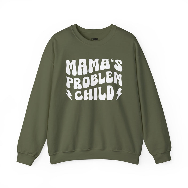 Mama's Problem Child Sweatshirt (wavy solid print)