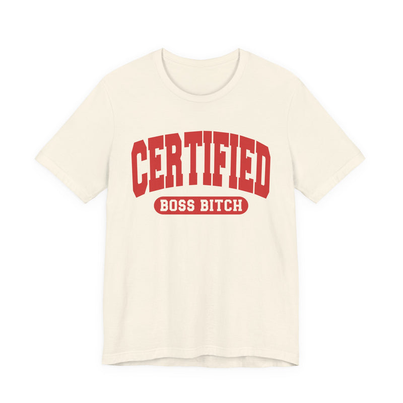 Certified Boss Bitch — Retro Collegiate T-Shirt