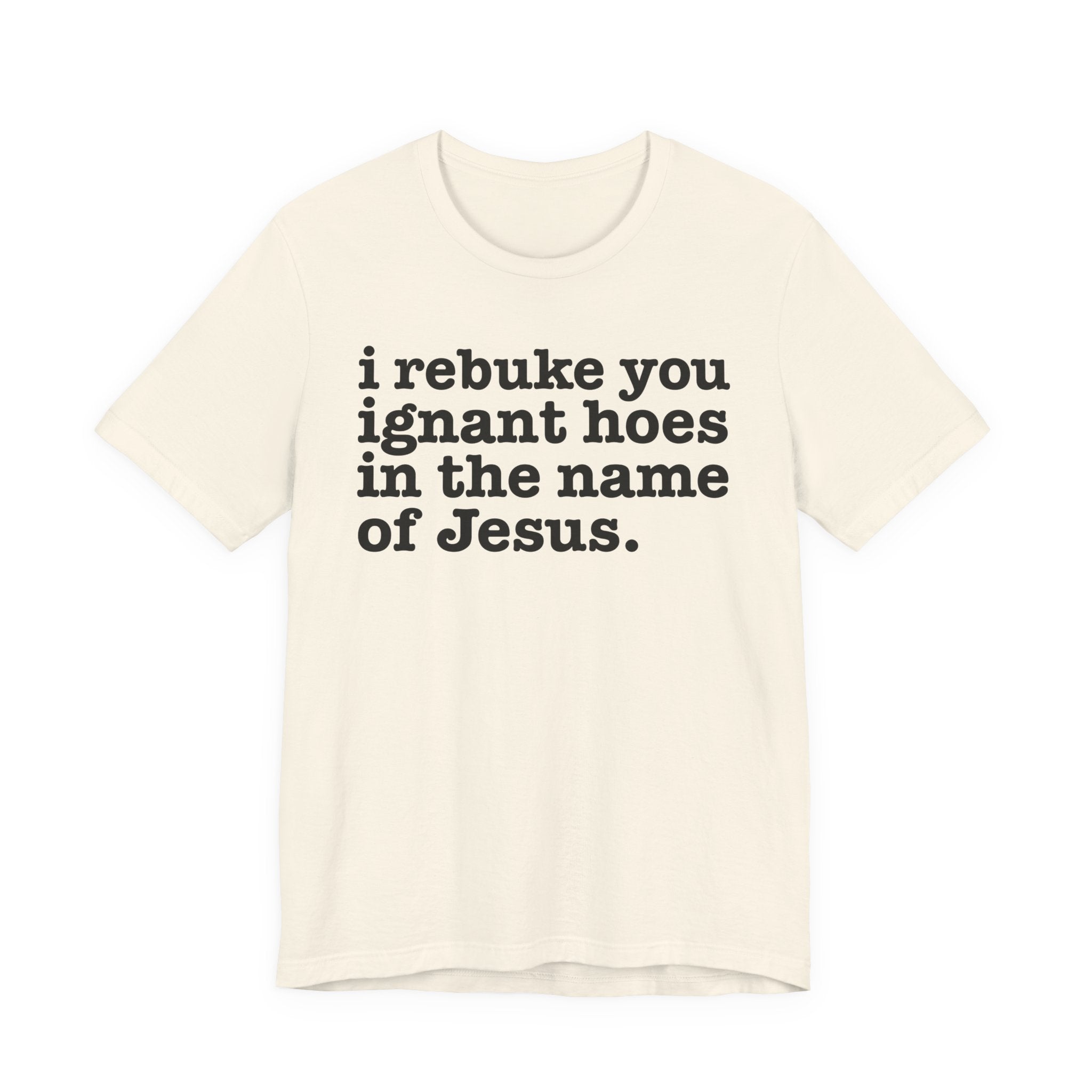 I Rebuke You Ignant Hoes in the Name of Jesus — Christian Humor T-Shirt