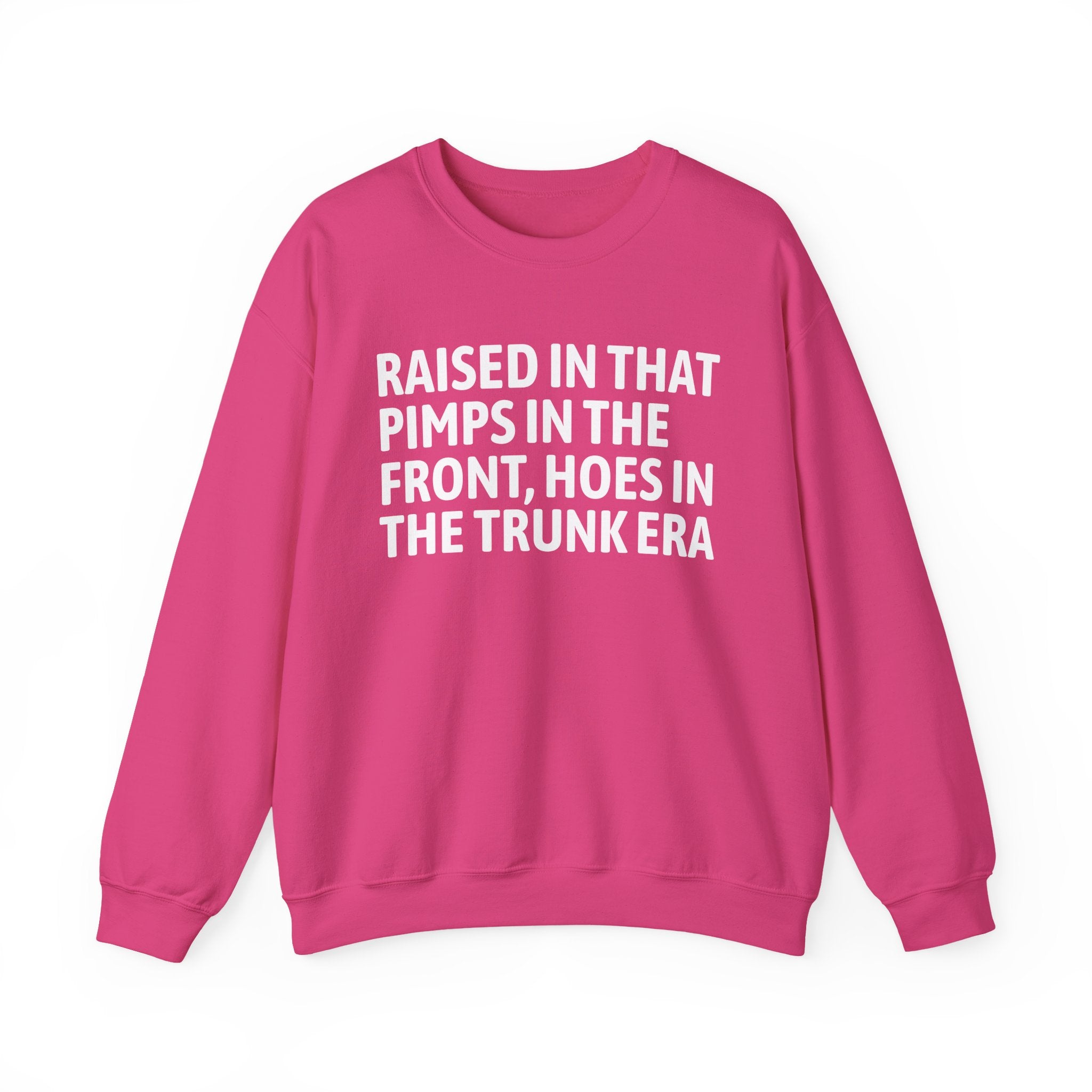 Raised In That Pimps In The Front Hoes In The Trunk Era - Funny Back In The Day Statement Sweatshirt