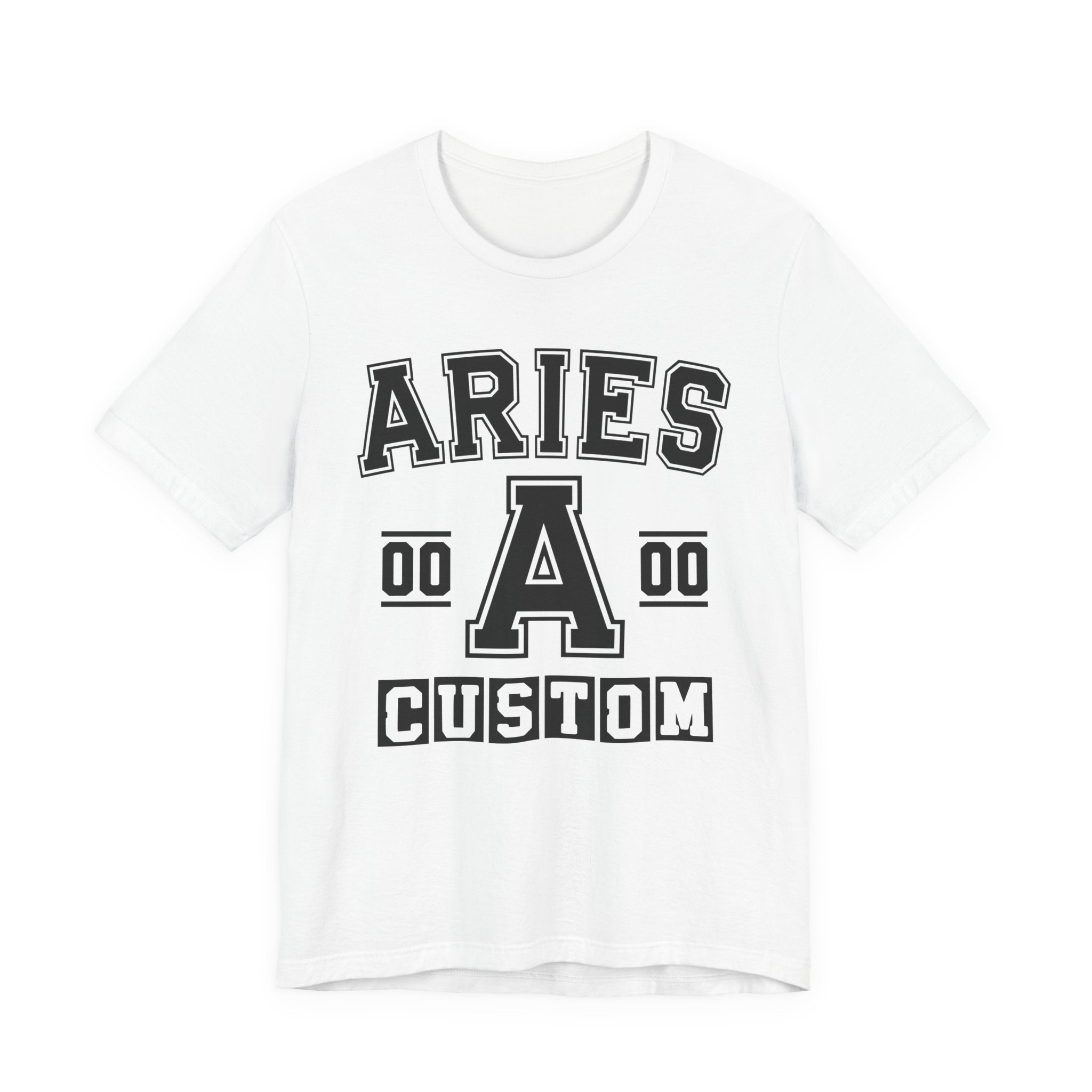 Custom Aries Varsity Tee Shirt — Customize Birthday Day/Month/Year - Customize Season/nation/Society