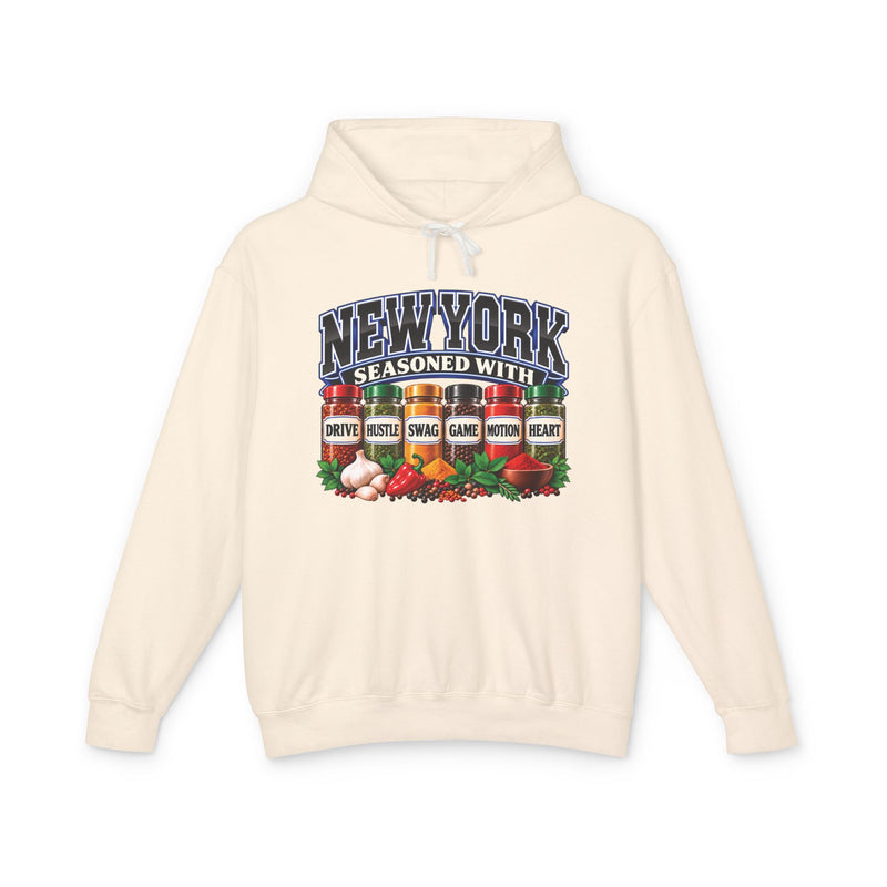 New York Seasoned With Drive Hustle Swag Game Motion Heart — Hoodie