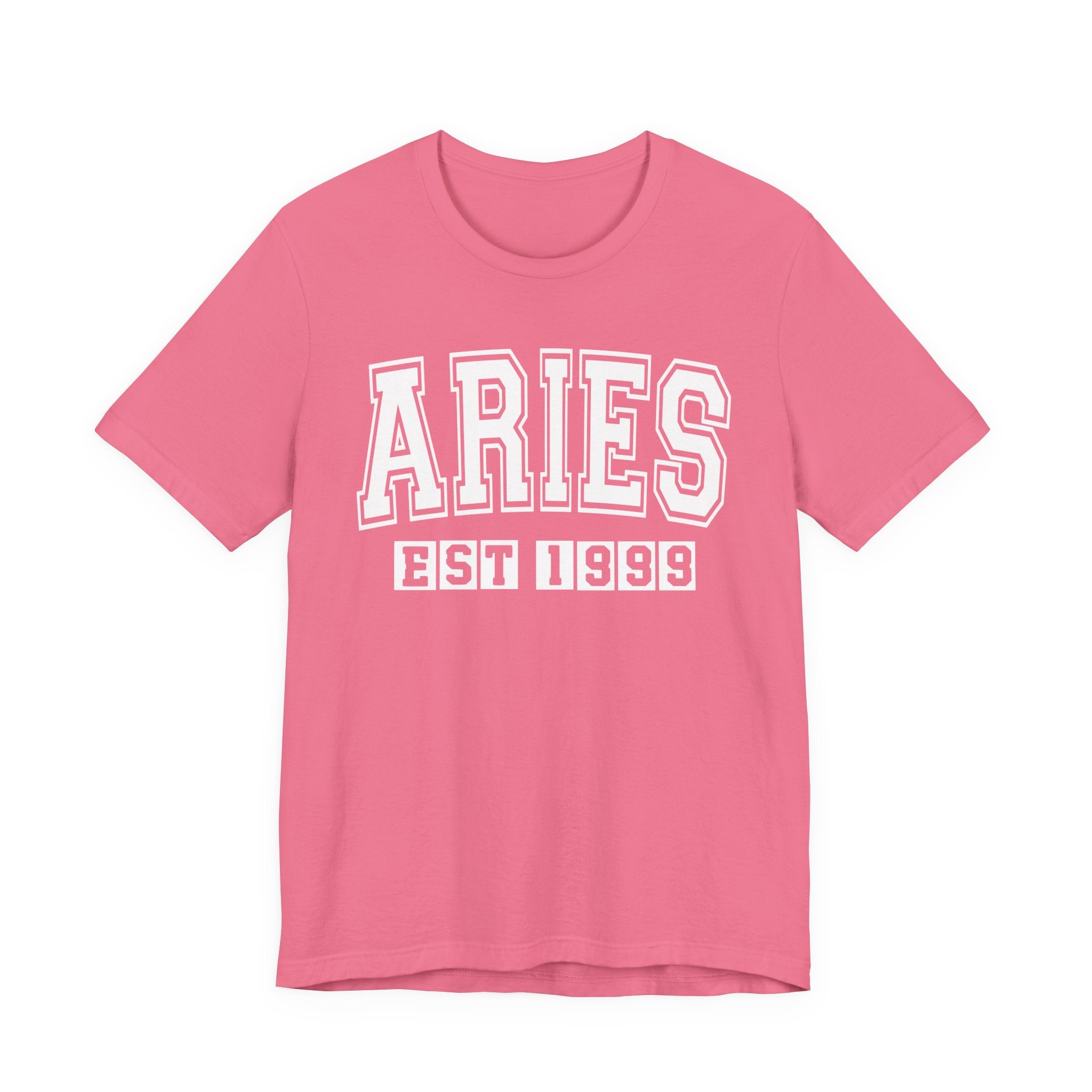 Aries EST (YEAR) Personalization — Zodiac Birthday Tee Shirt