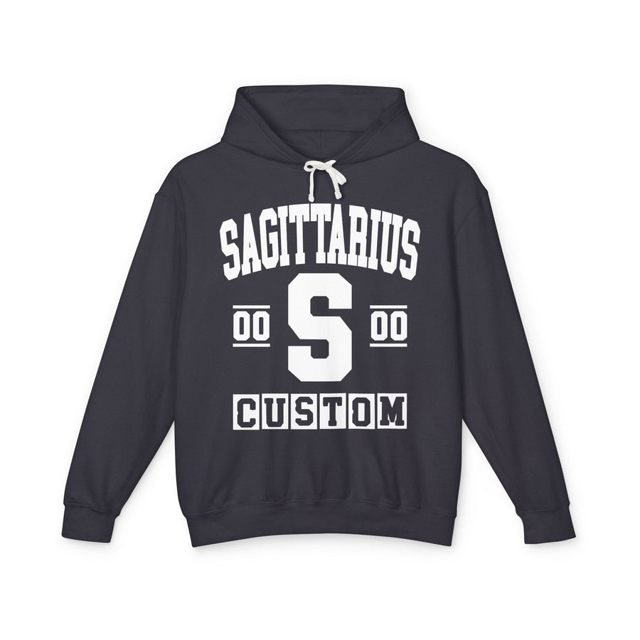 Custom Sagittarius Varsity Hoodie — Customize Birthday Day/Month/Year — Customize Gemini Season/Nation