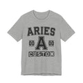 Custom Aries Varsity Tee Shirt — Customize Birthday Day/Month/Year - Customize Season/nation/Society
