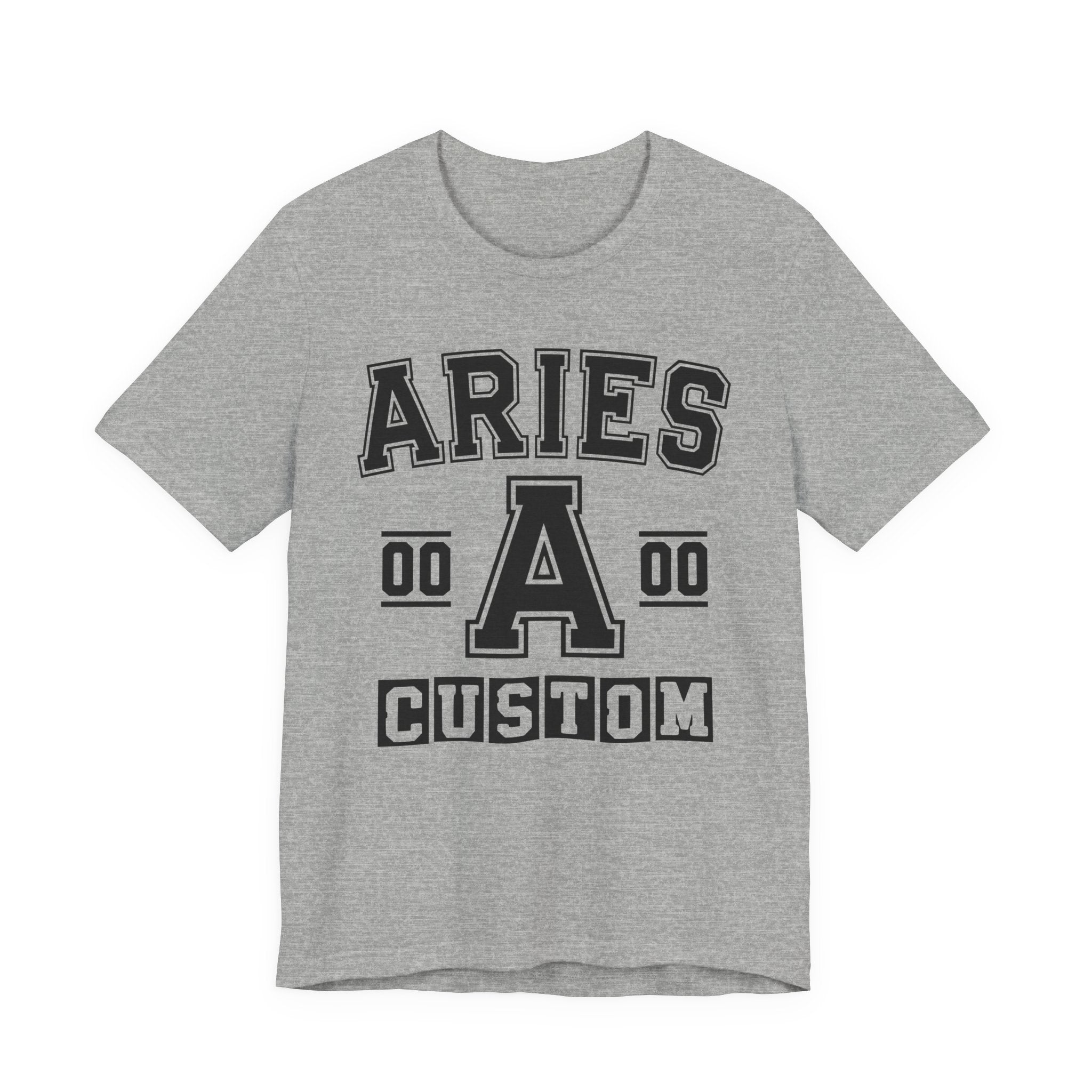 Custom Aries Varsity Tee Shirt — Customize Birthday Day/Month/Year - Customize Season/nation/Society