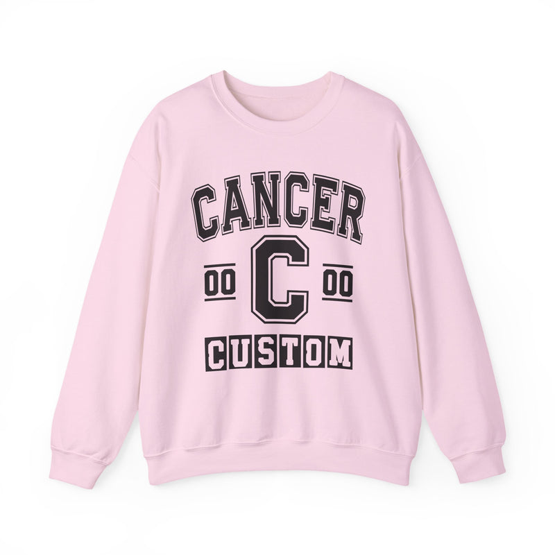 Custom Cancer Varsity Sweatshirt — Customize Birthday Day/Month/Year — Customize Gemini Season/Nation