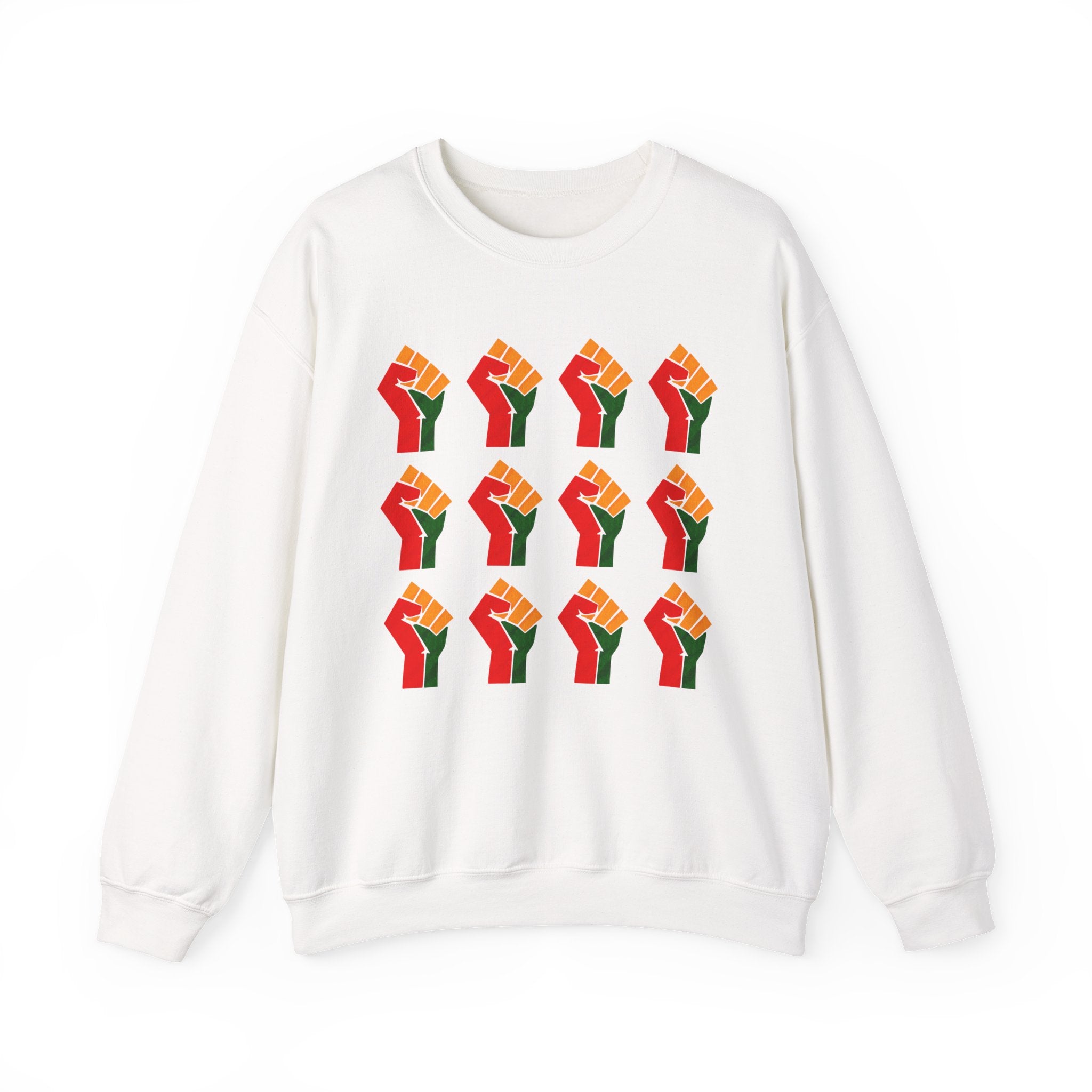 Pan——African Raised Fist Pattern (Black History Solidarity) — Sweatshirt