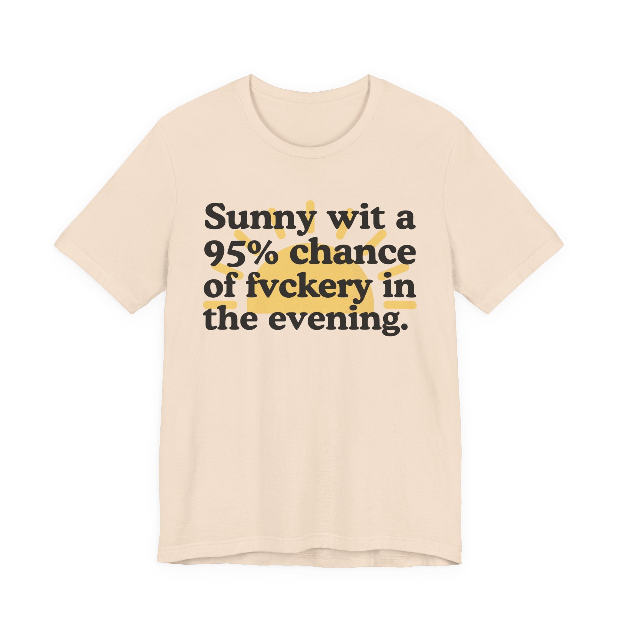 Sunny wit a 95% chance of Fuckery in the Evening —  Funny Weather Forecast T-Shirt