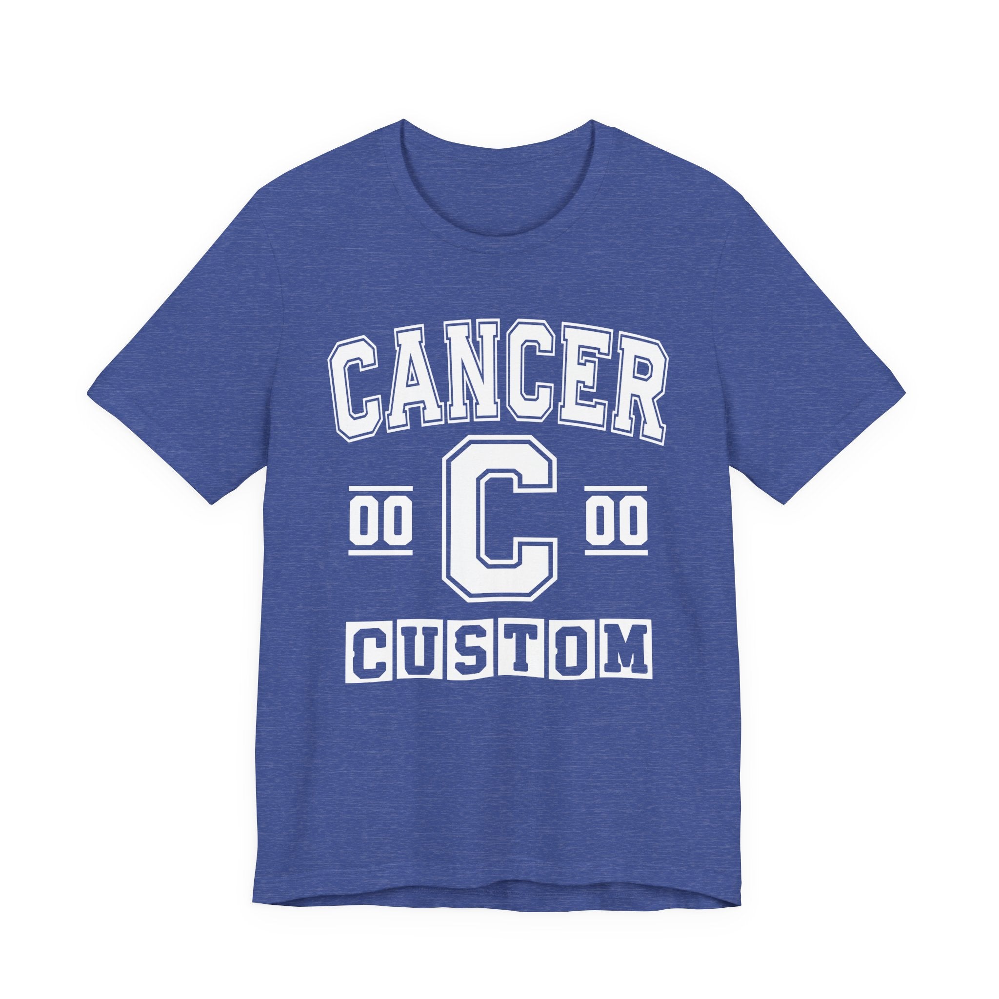 Custom Cancer Varsity Tee Shirt — Customize Birthday Day/Month/Year - Customize Season/nation/Society