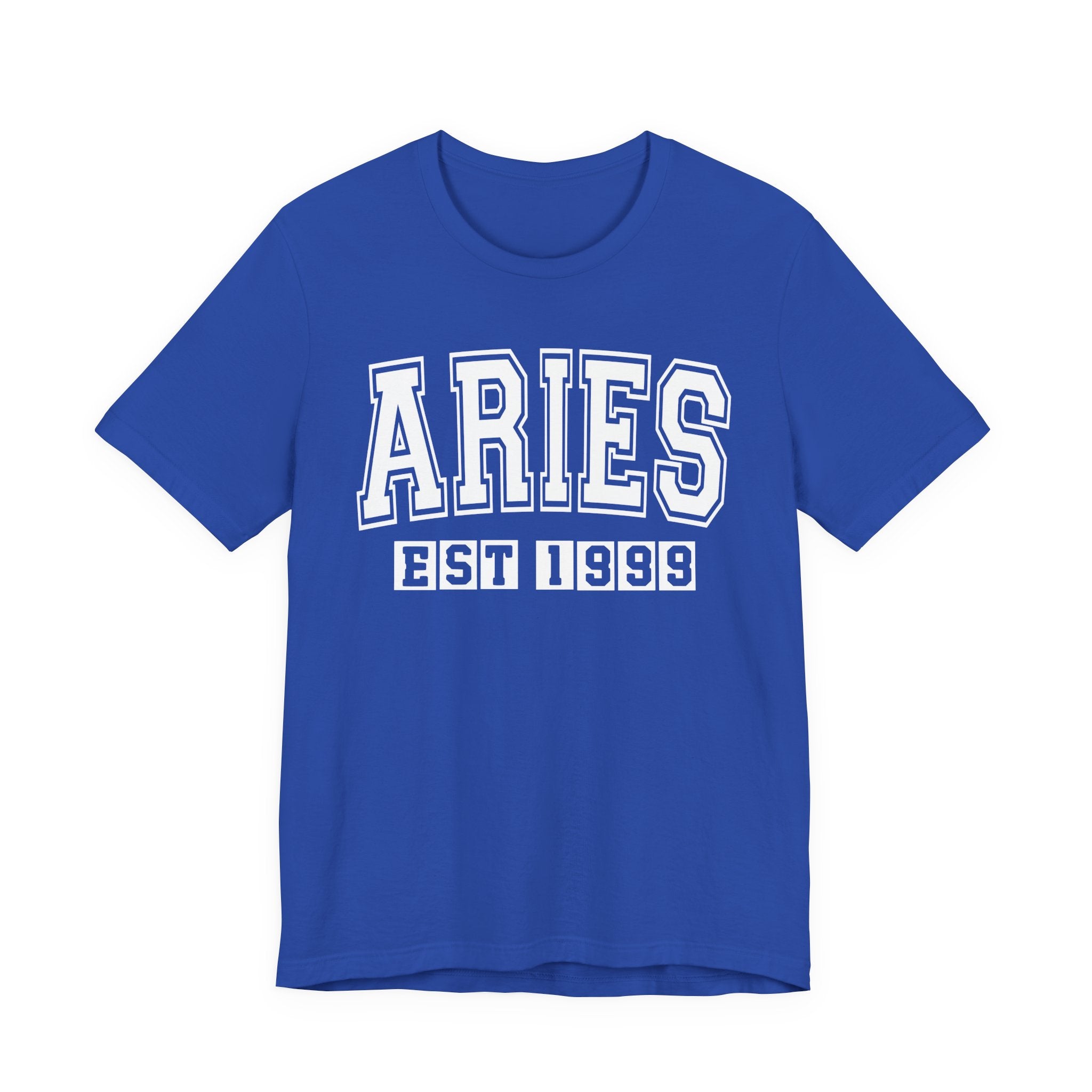 Aries EST (YEAR) Personalization — Zodiac Birthday Tee Shirt