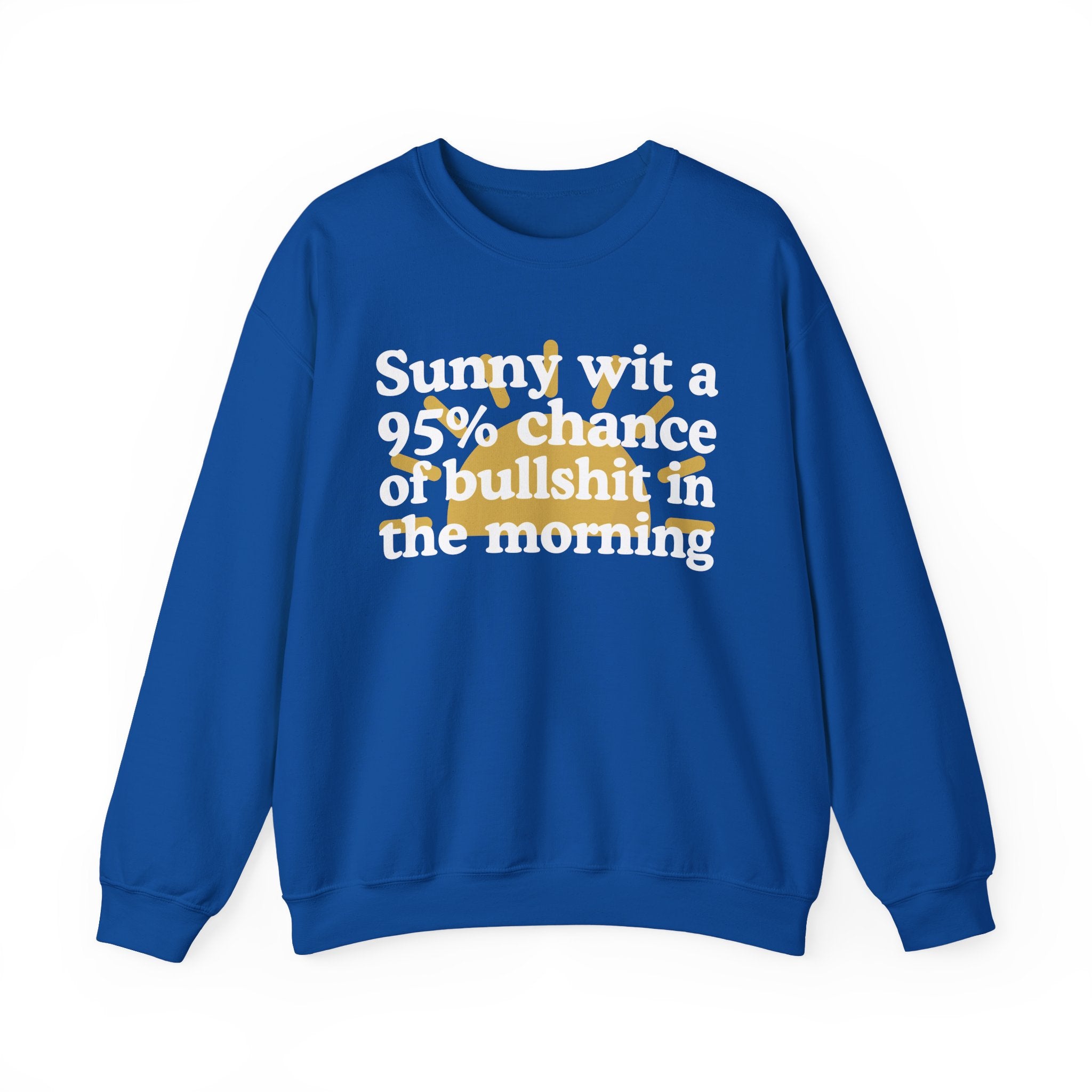 Sunny wit a 95% chance of Bullshit In The Morning —  Funny Weather Forecast Sweatshirt
