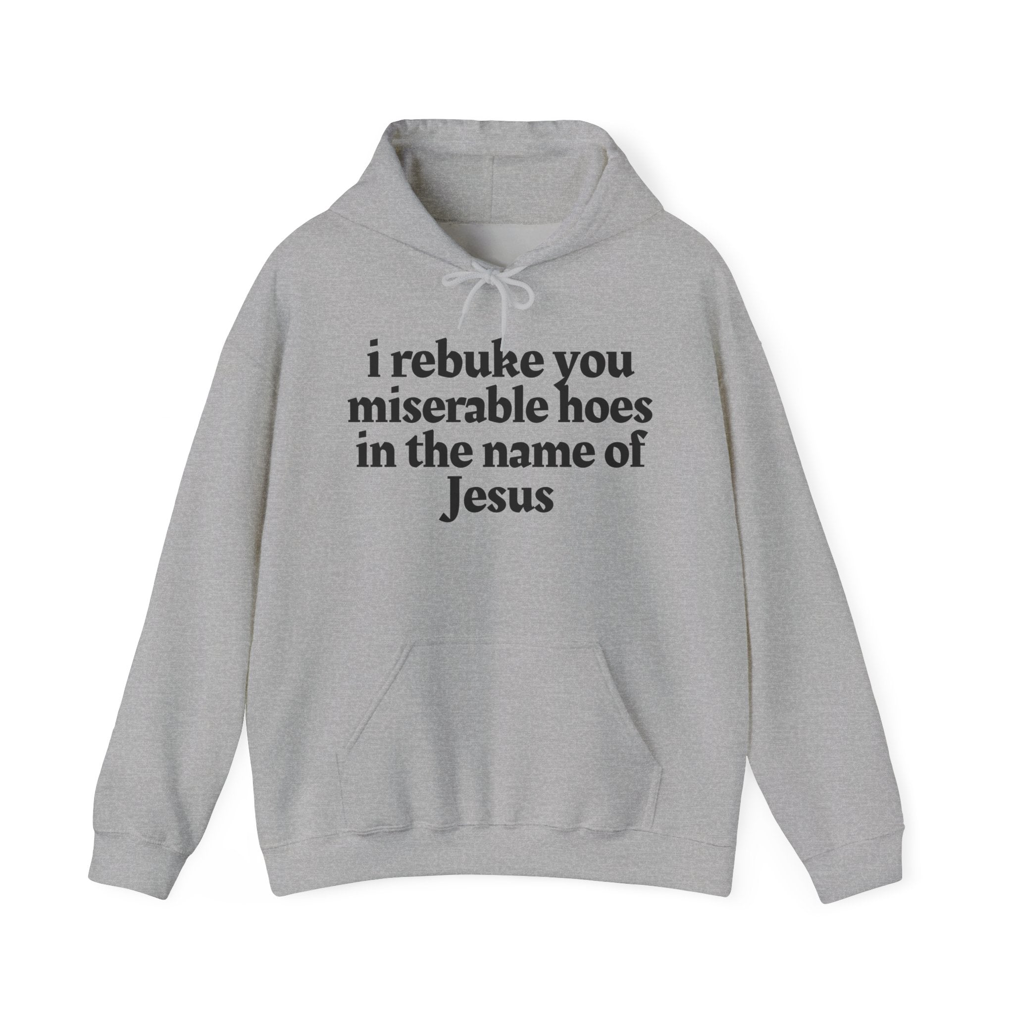 I Rebuke You Miserable Hoes in the Name of Jesus — Humorous Religious Hoodie