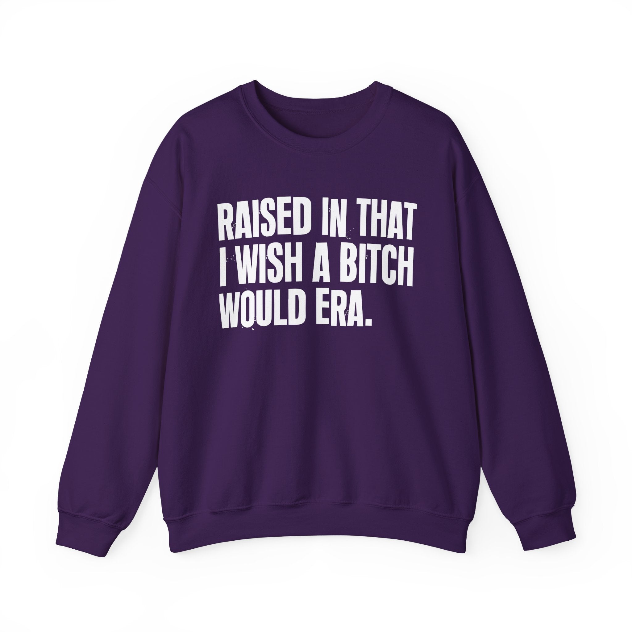 Raised In That I Wish A Bitch Would Era - Funny Back In The Day Statement Sweatshirt
