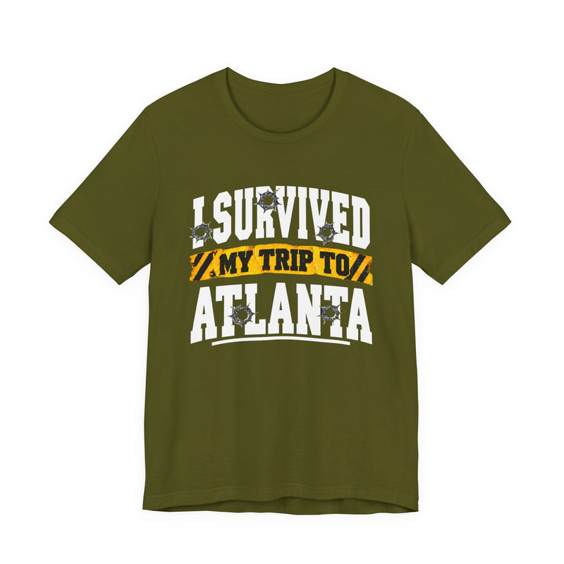 T-Shirt with lettering reading I Survived My Trip To Atlanta, gallery image 6.