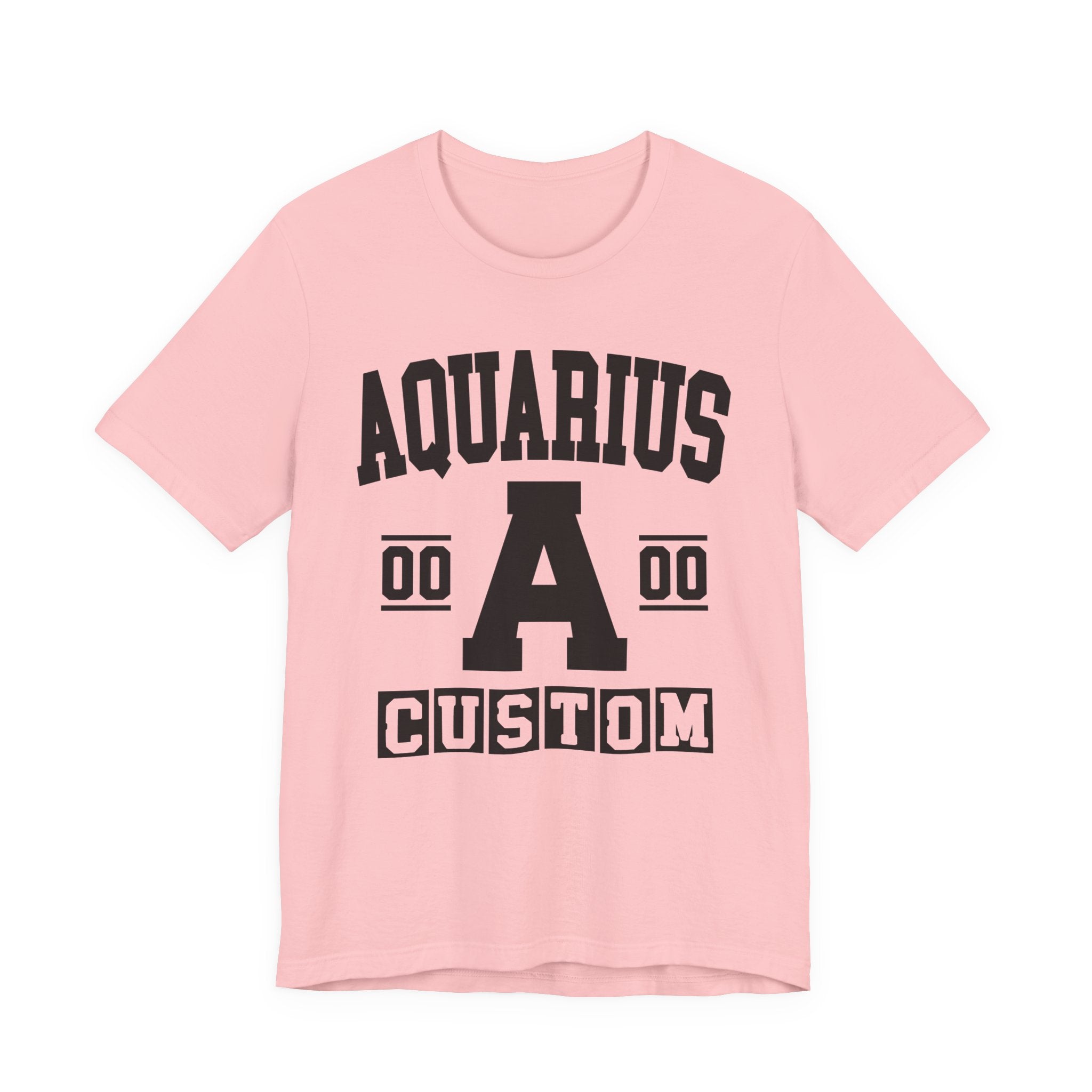 Custom Aquarius Varsity Tee Shirt — Customize Birthday Day/Month/Year - Customize Season/nation/Society