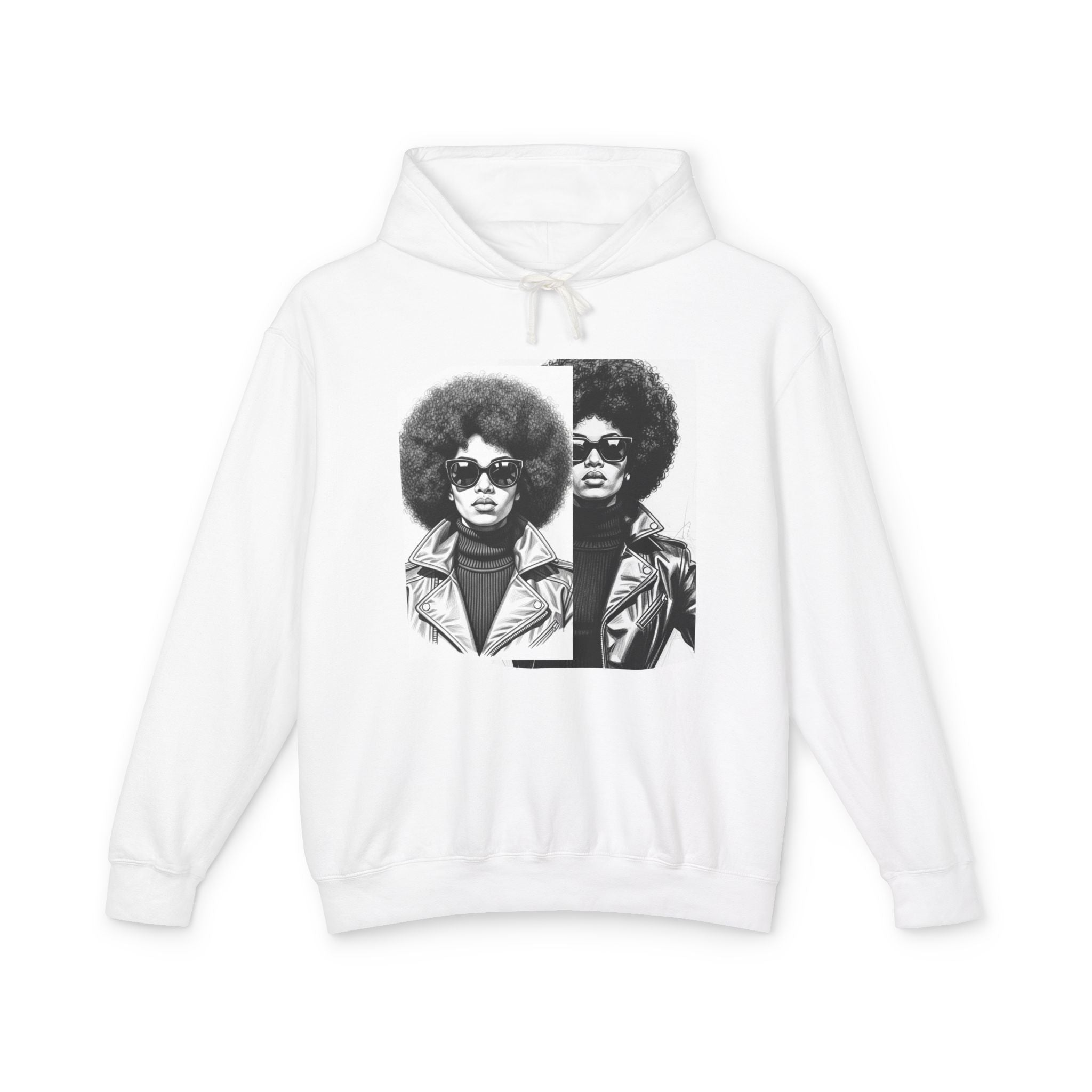 70s Black Woman Portrait - African American Woman Pride Hoodie