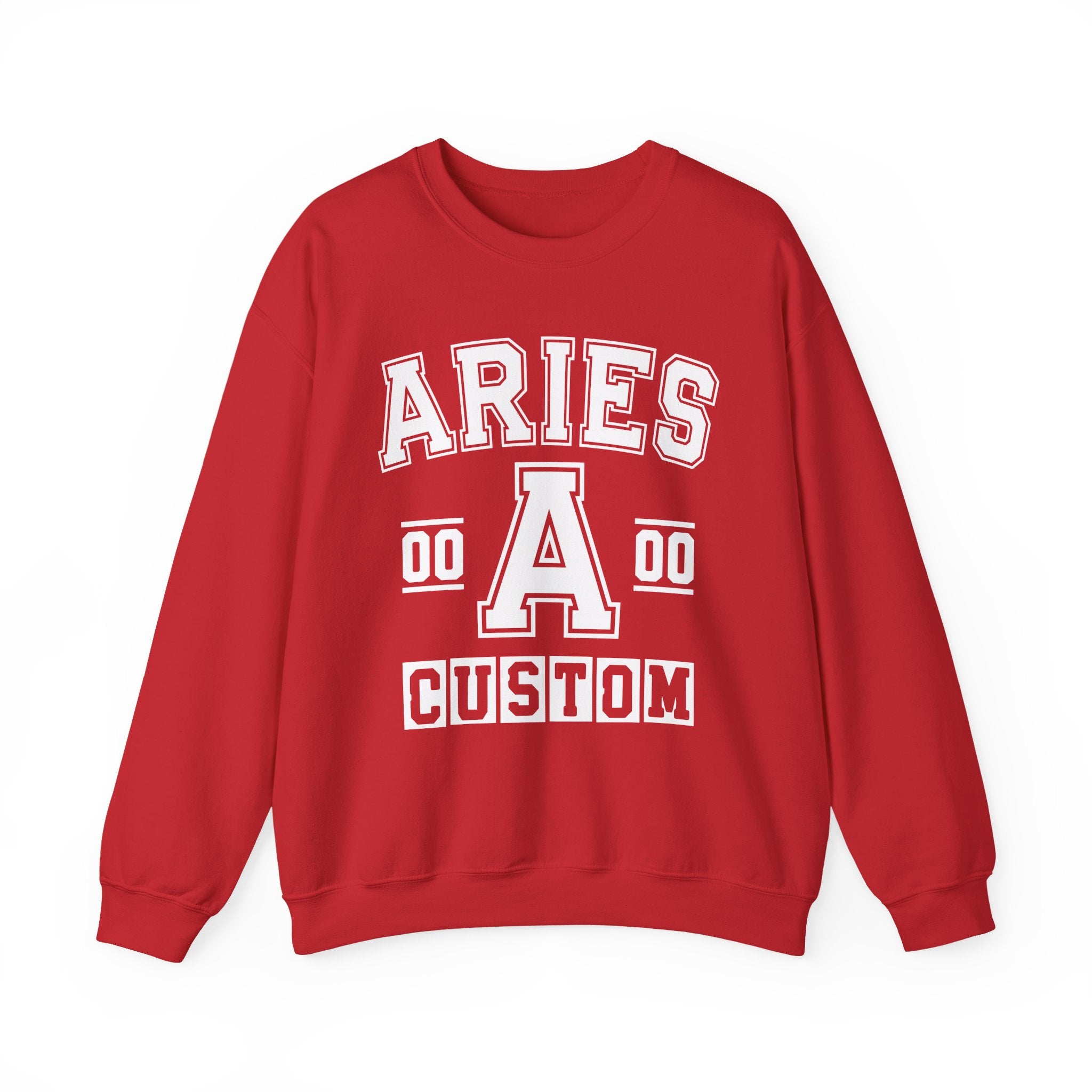 Custom Aries Varsity Sweatshirt - Customize Birthday Day/Month/Year - Customize Gemini Season/Nation
