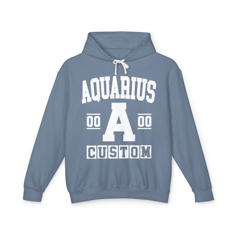 Custom Aquarius Varsity Hoodie — Customize Birthday Day/Month/Year — Customize Gemini Season/Nation