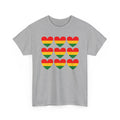 Pan African Heart 9 Grid Pattern Tee — Reggae Flag Heart Grid T-Shirt