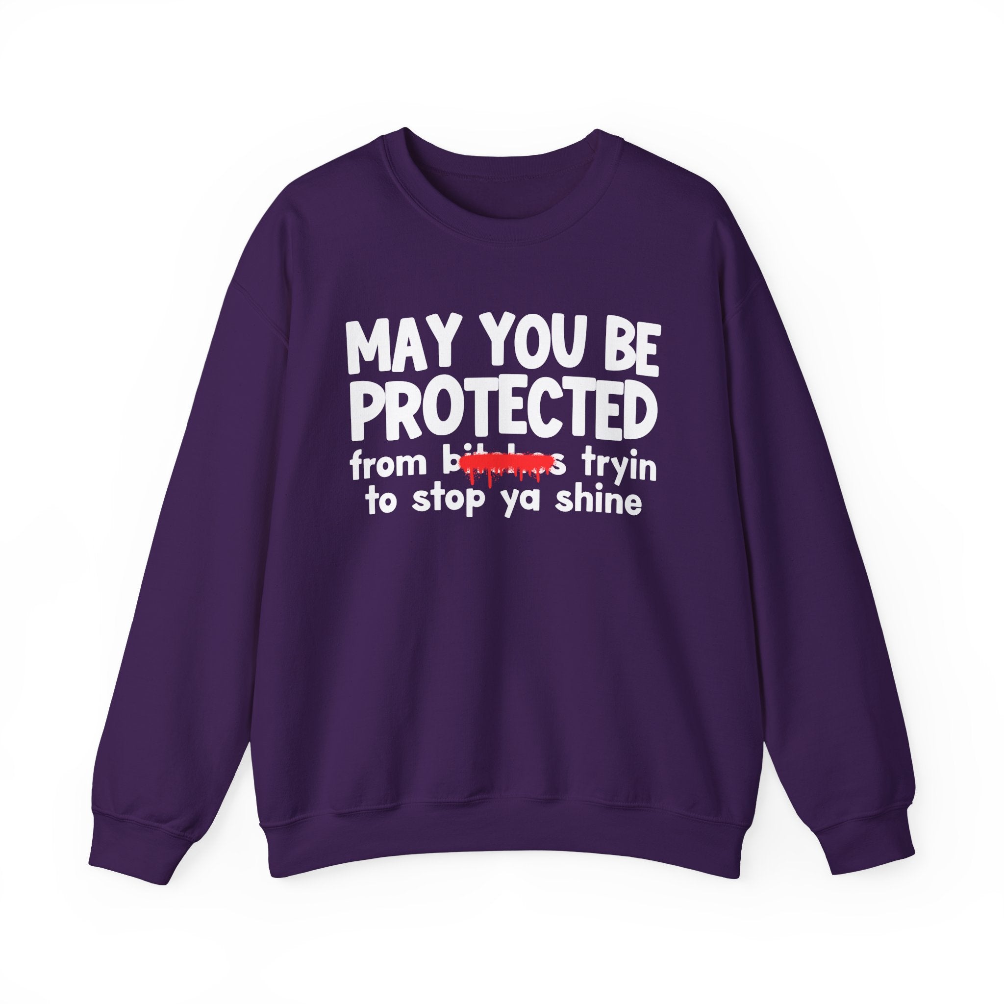 May You Be Protected From Bitches Tryin To Stop Ya Shine — Funny Protection Statement Sweatshirt