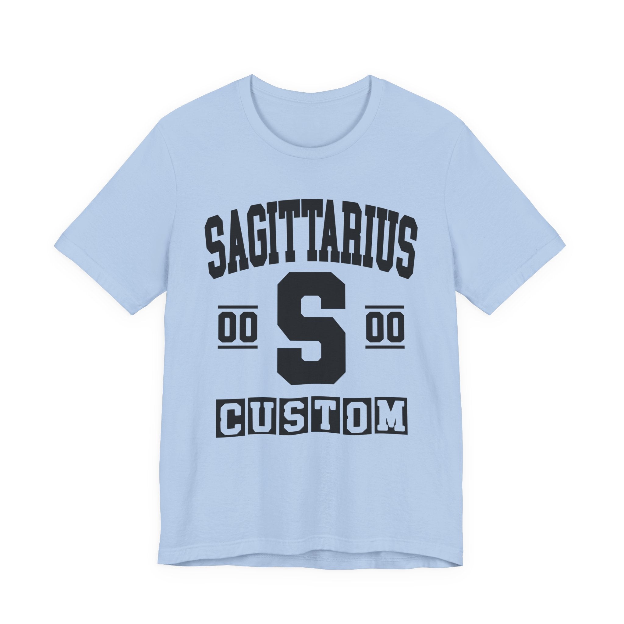 Custom Sagittarius Varsity Tee Shirt — Customize Birthday Day/Month/Year - Customize Season/nation/Society