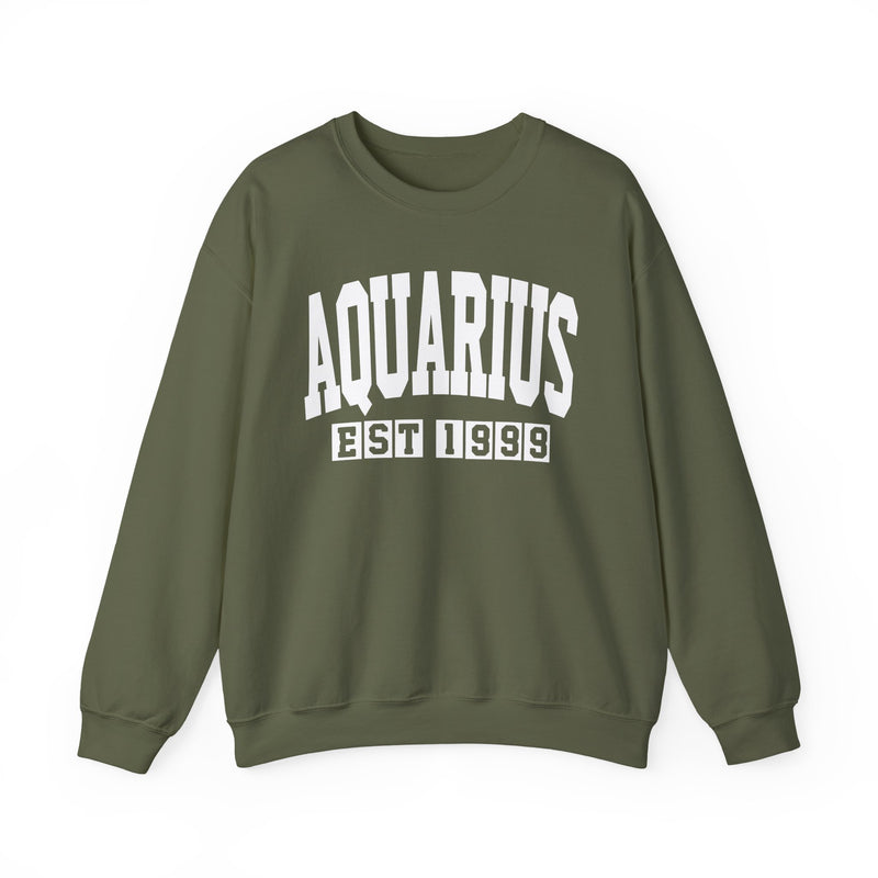 Aquarius (EST YEAR) Personalization — Zodiac Graphic Sweatshirt