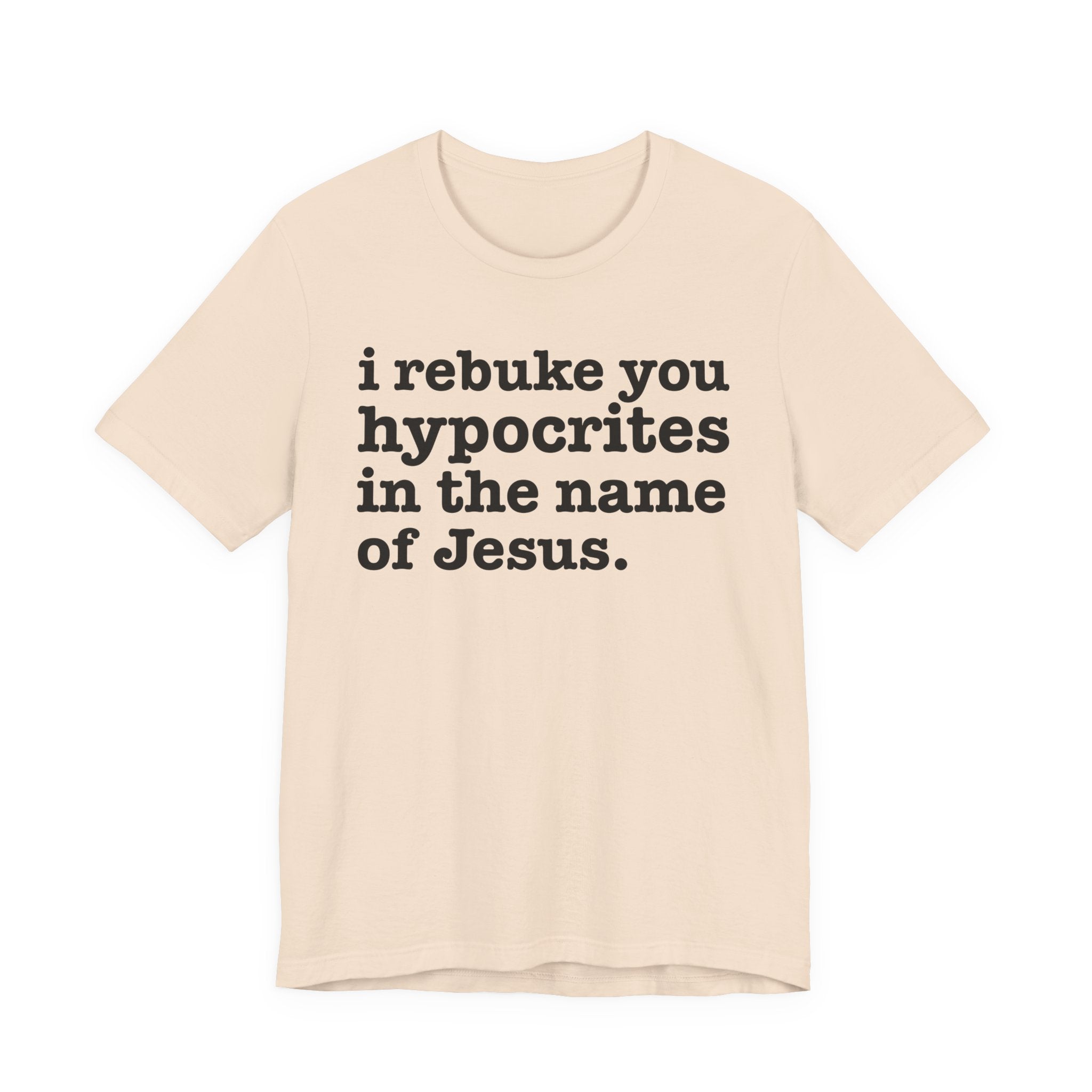 I Rebuke You Hypocrites in the Name of Jesus - Christian Humor Tee Shirt