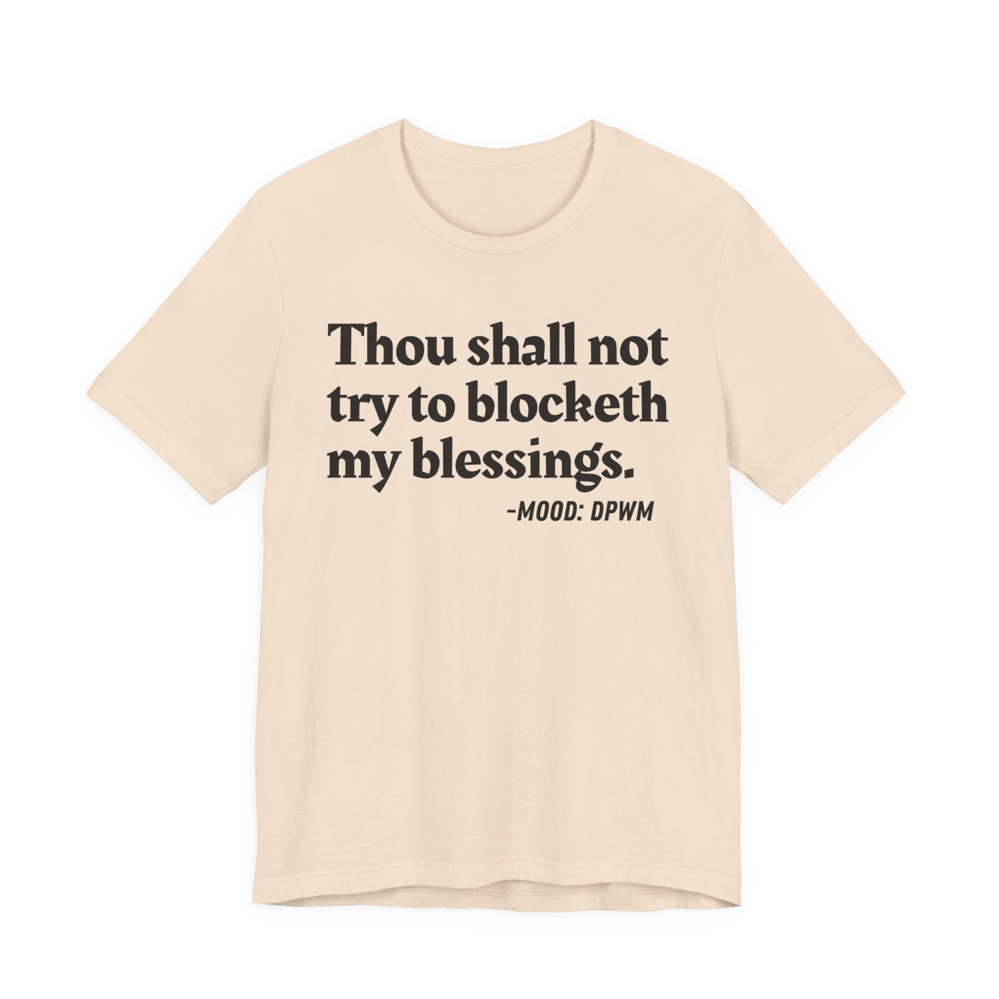 Thou Shall Not Try To Blocketh My Blessings — Funny Financial Humor T-Shirt