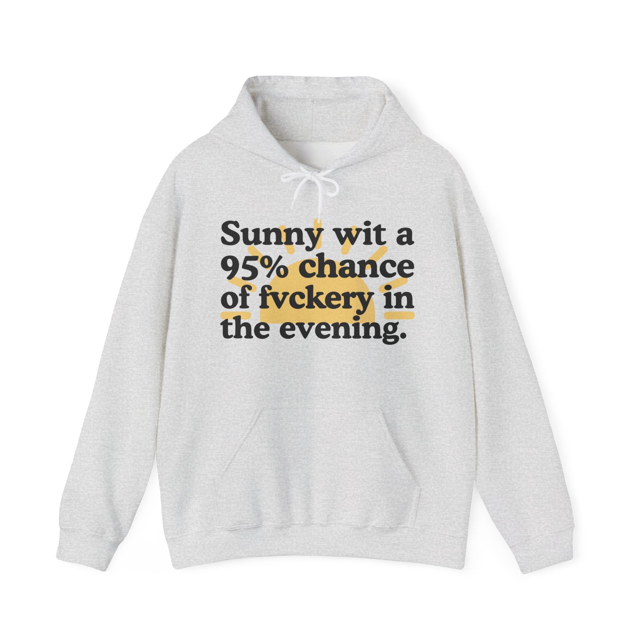 Sunny wit a 95% chance of Fuckery in the Evening —  Funny Weather Forecast Hoodie